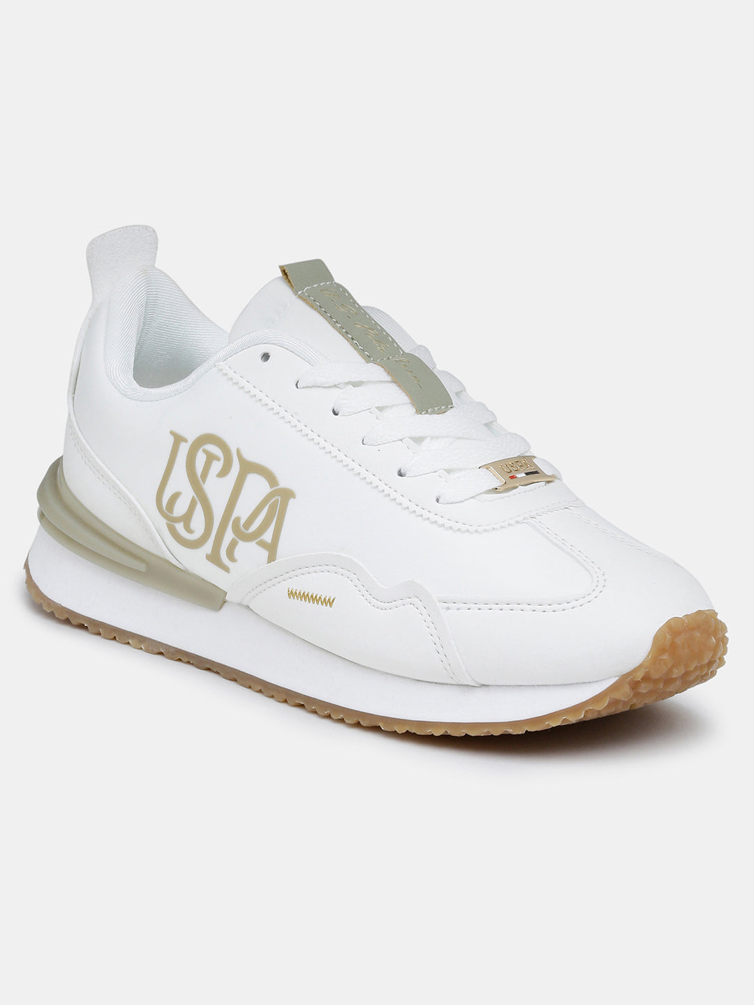 Women Esme Round Toe Lace Ups Sneakers Off White - U.S. Polo Assn. India | Large