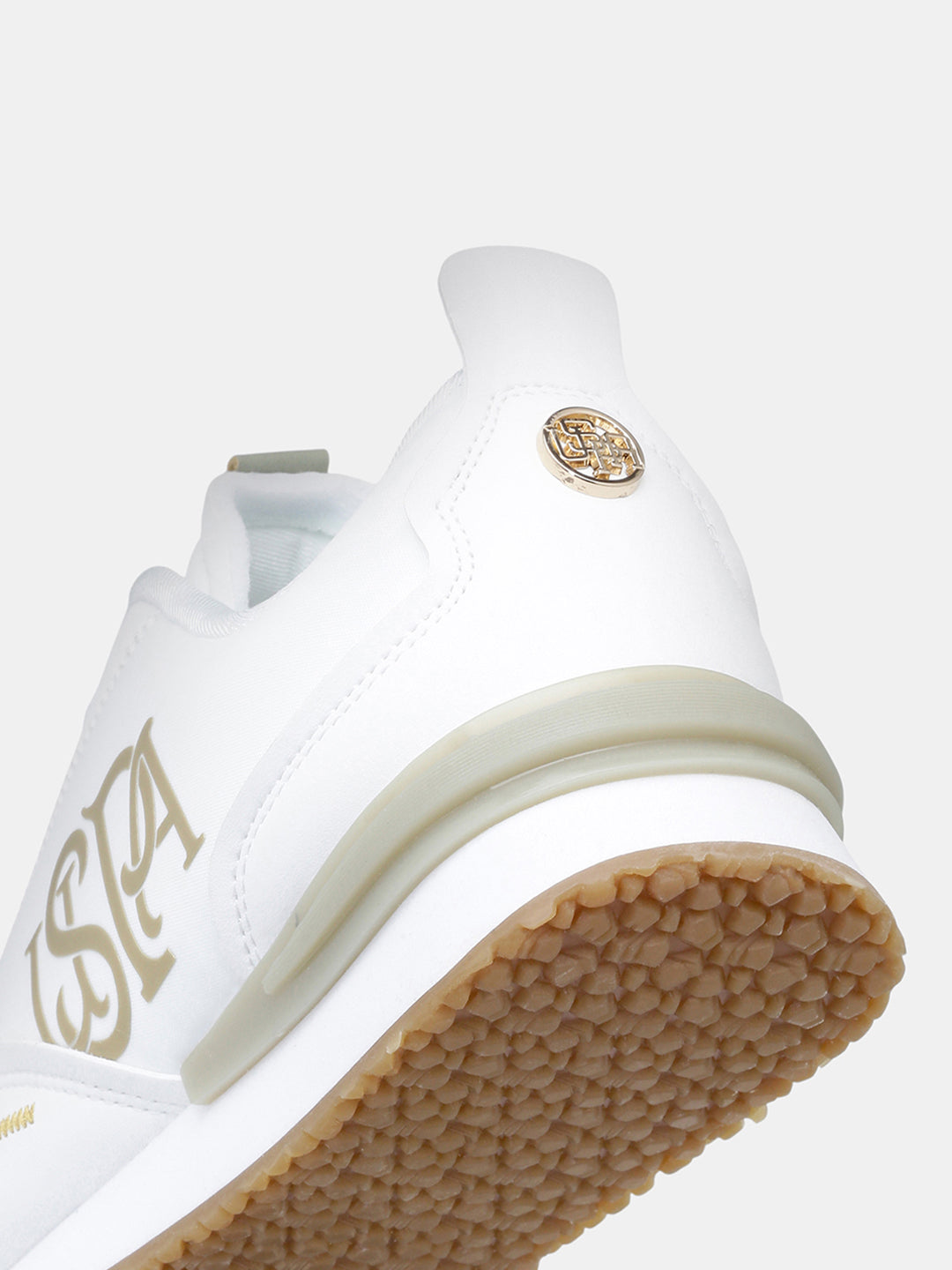 Women Esme Round Toe Lace Ups Sneakers Off White - U.S. Polo Assn. India | Large