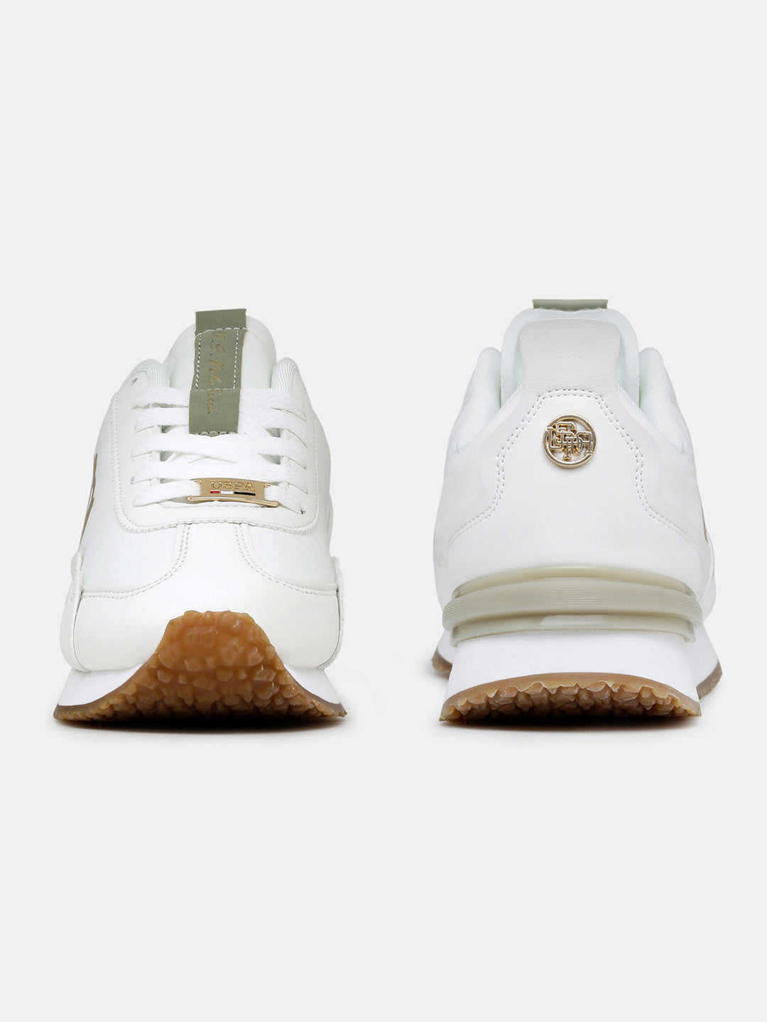 Women Esme Round Toe Lace Ups Sneakers Off White - U.S. Polo Assn. India | Large