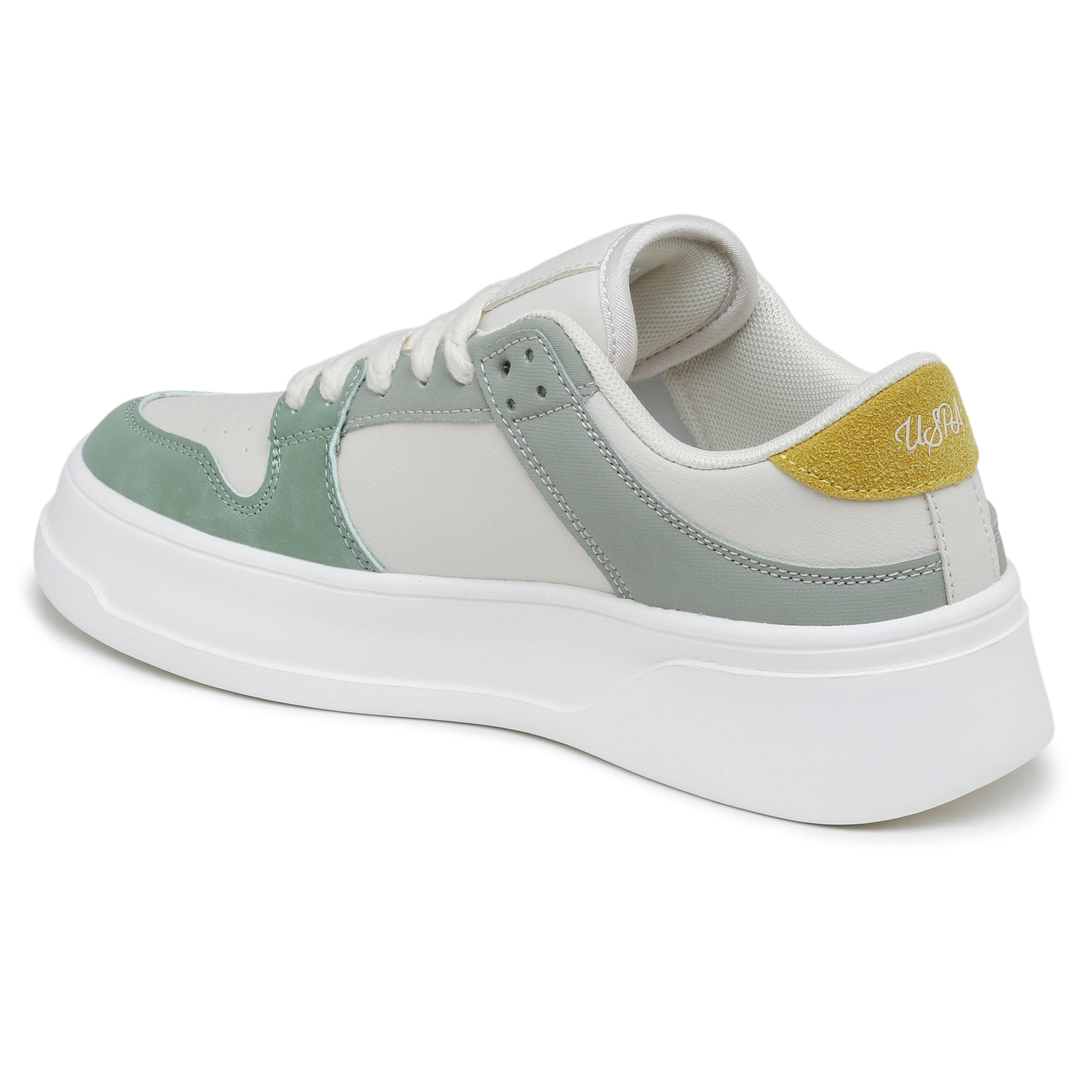 Women Lenora Lace Ups Round Toe Sneakers Off White - U.S. Polo Assn. India | Large