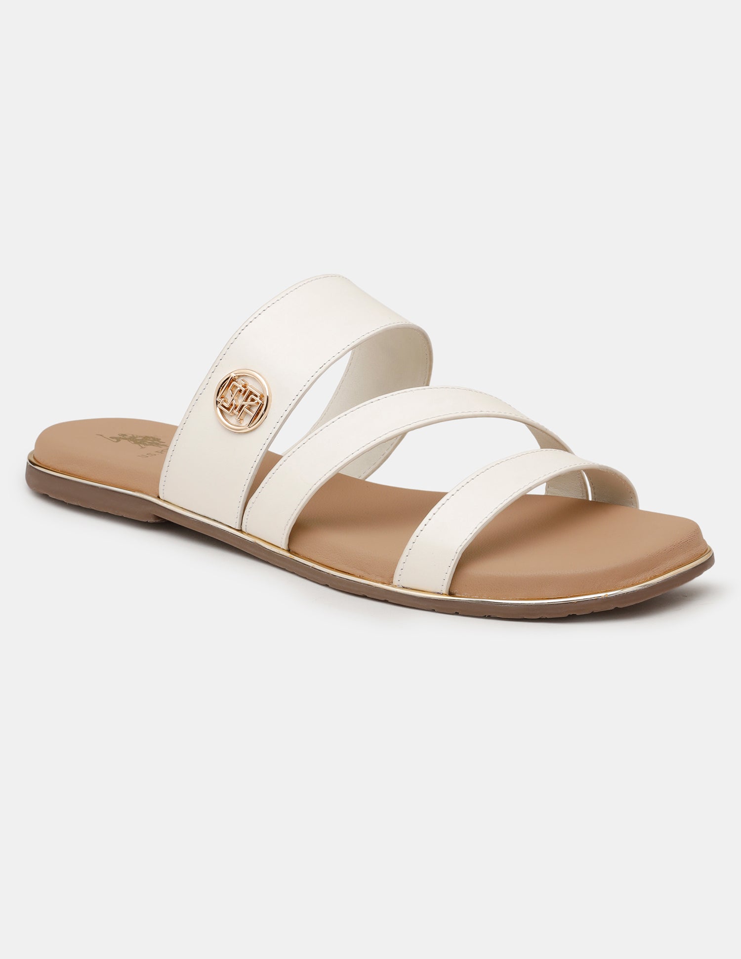 Women Ara Vamp Strap Sandals Off White - U.S. POLO ASSN. | Large