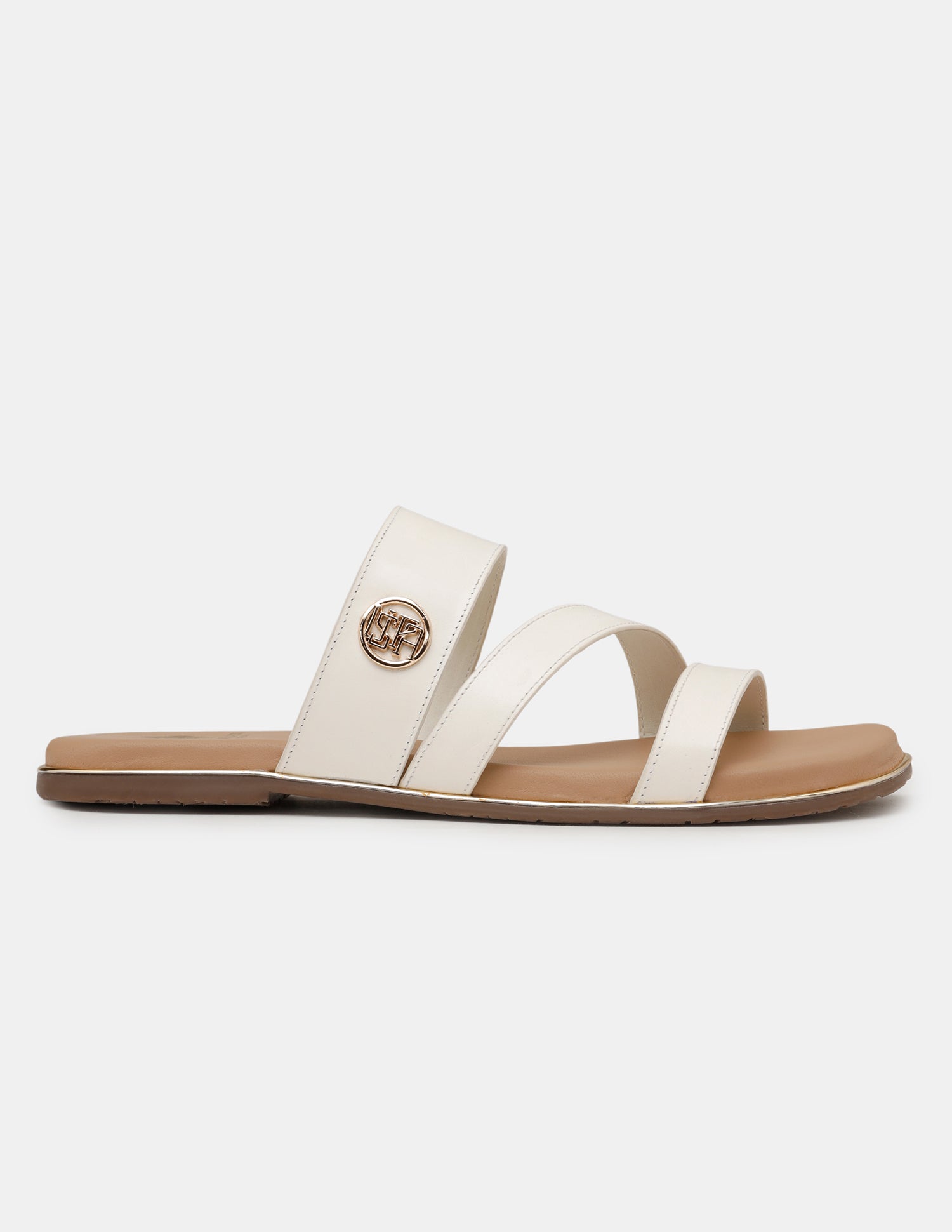 Women Ara Vamp Strap Sandals Off White - U.S. POLO ASSN. | Large