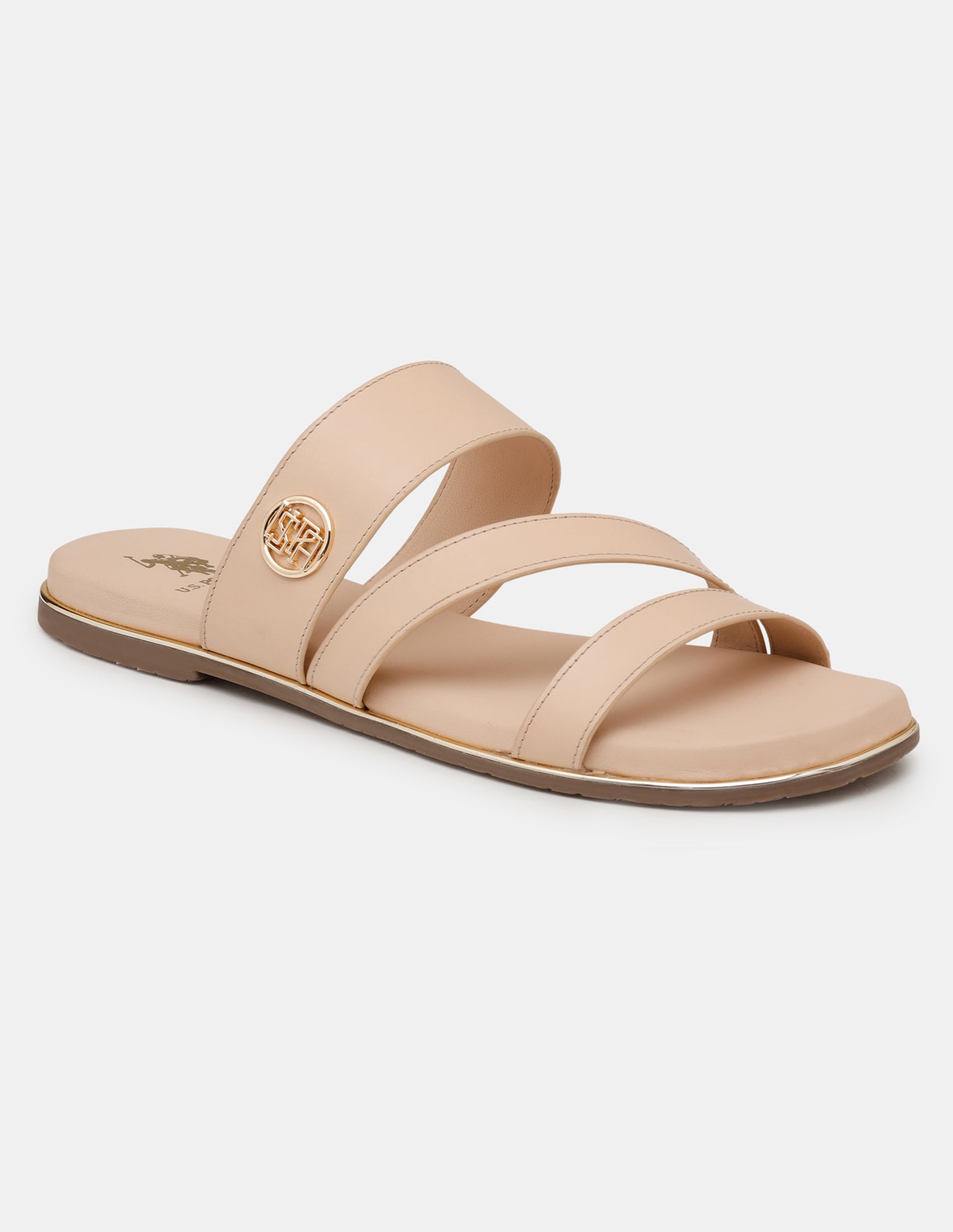 Women Ara Vamp Strap Sandals Nude - U.S. POLO ASSN. | Large