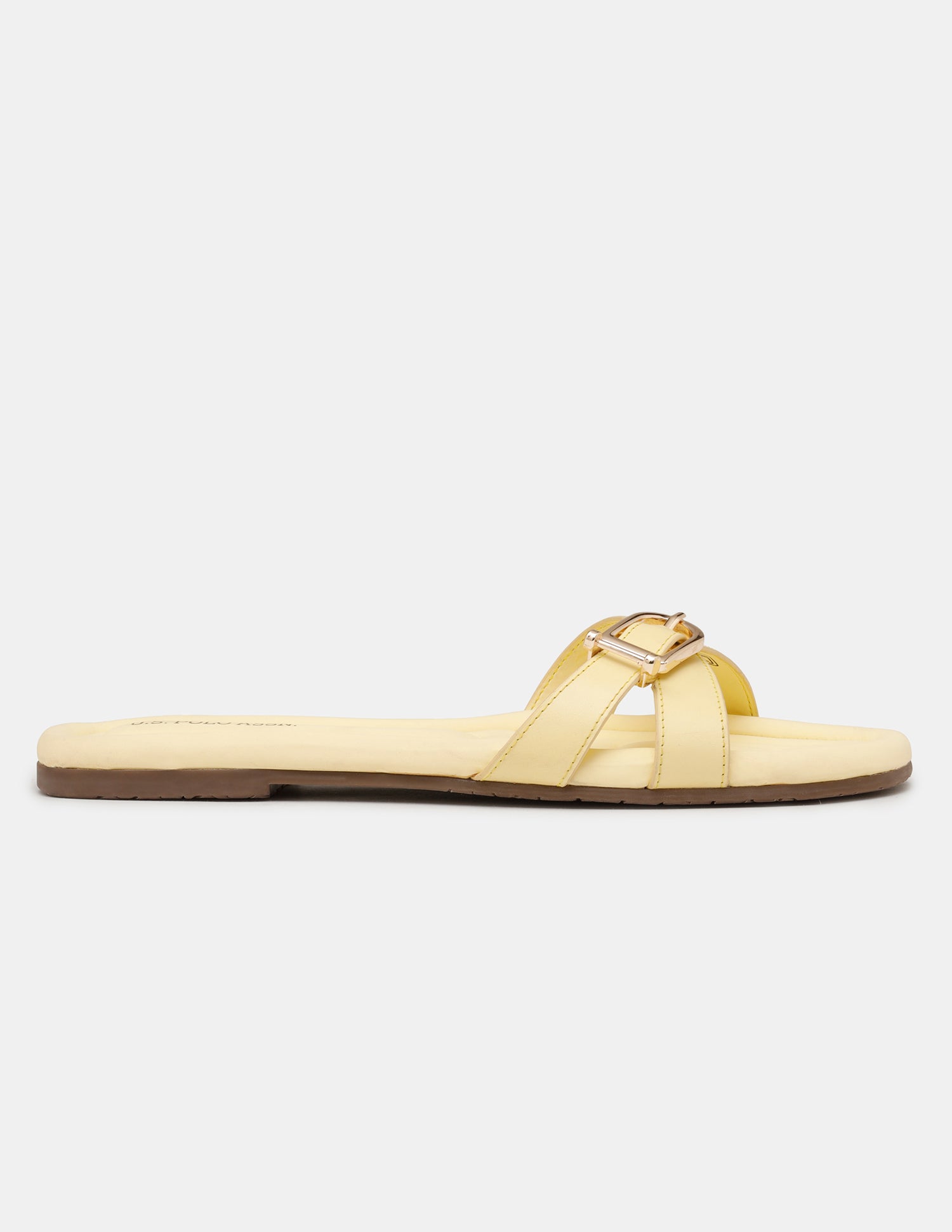 Women Dahye Textured Sole Cross Strap Sandals Light Yellow - U.S. POLO ASSN. | Large