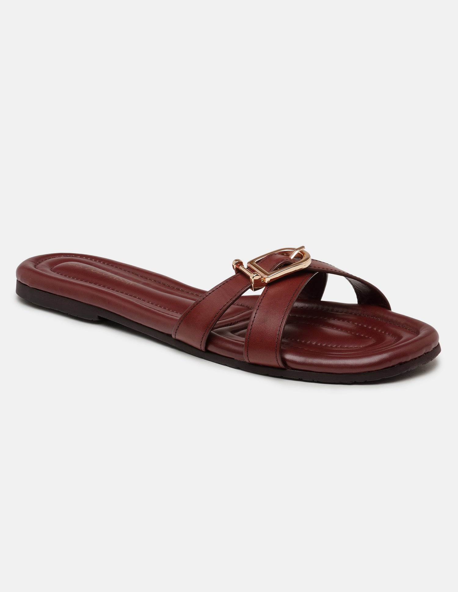 Women Dahye Textured Sole Cross Strap Sandals Burgundy - U.S. POLO ASSN. | Large