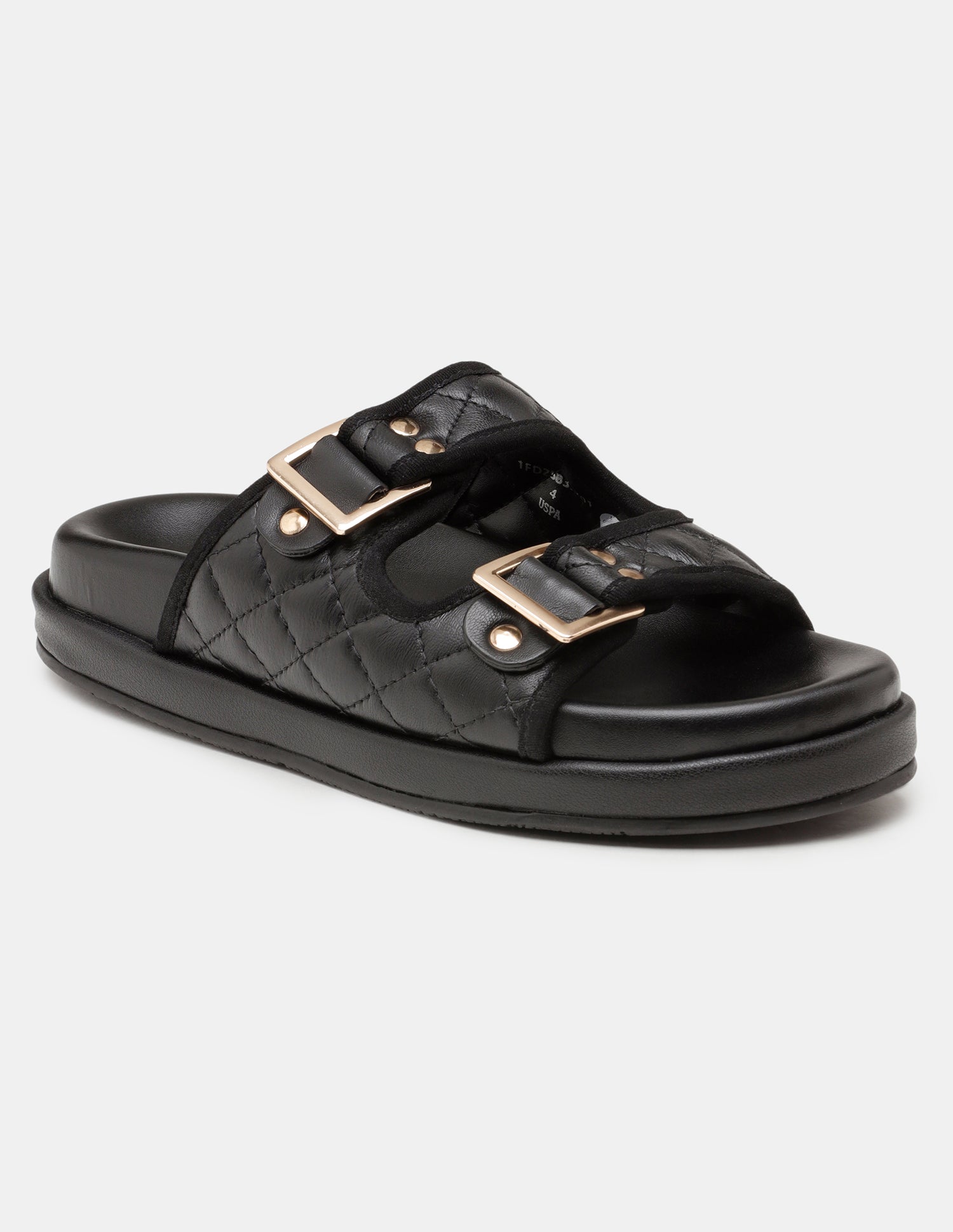 Women Open Toe Eun-Mi Buckle Sandals Black - U.S. POLO ASSN. | Large