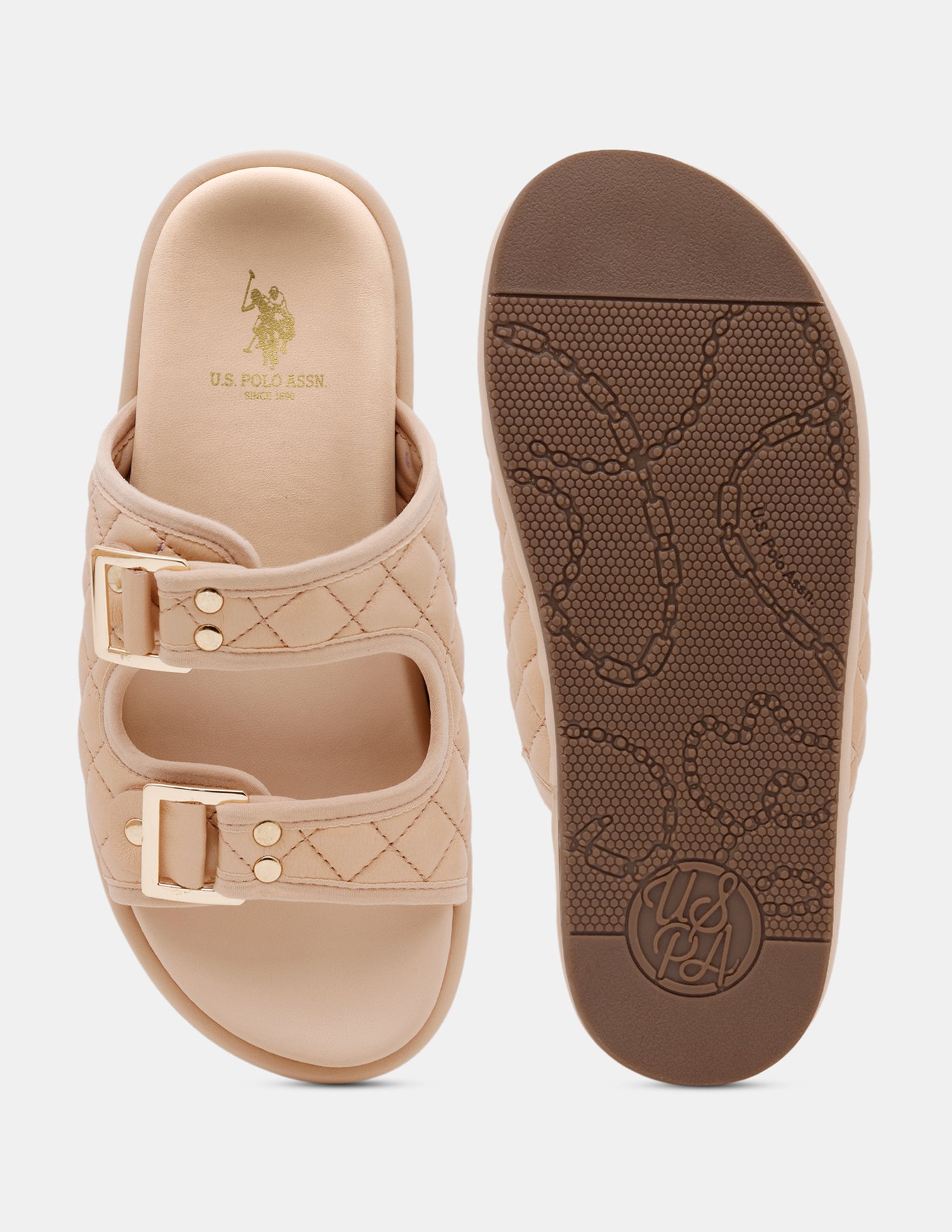 Women Open Toe Eun-Mi Buckle Sandals Nude - U.S. POLO ASSN. | Large