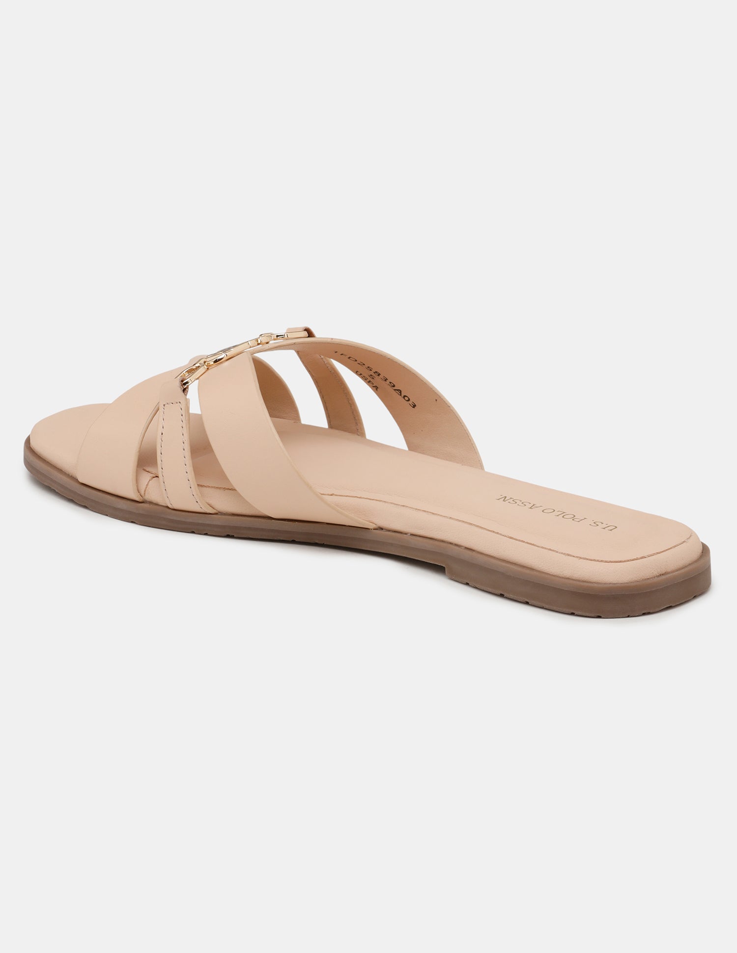 Women Harin Logo Accent Vamp Strap Sandals Nude - U.S. POLO ASSN. | Large