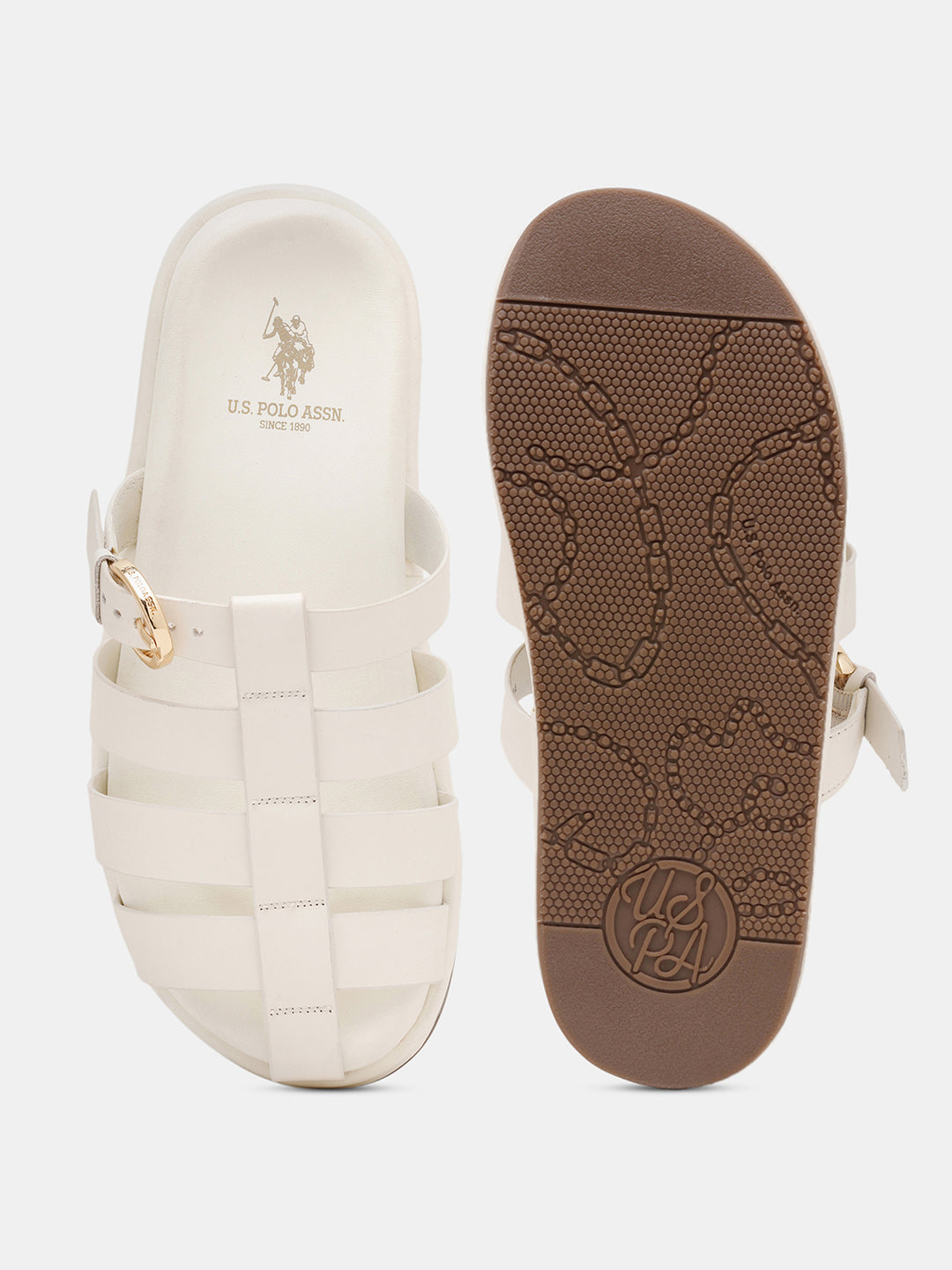 Women Minseo Multi Strap Sandals Off White - U.S. POLO ASSN. | Large