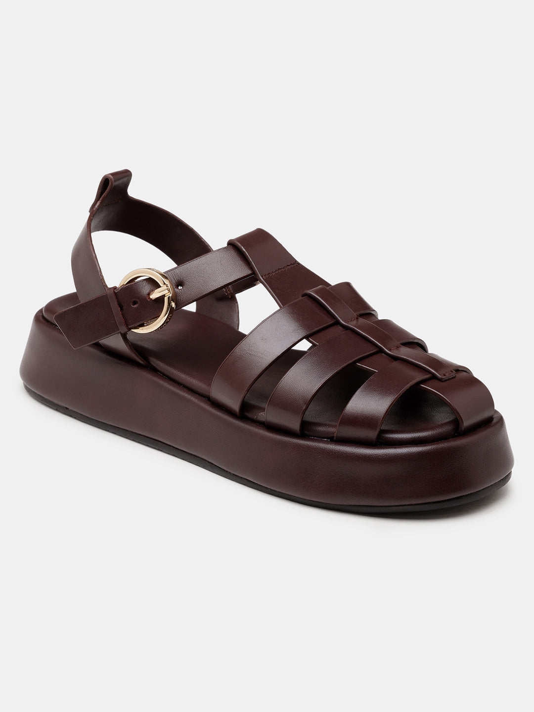 Women Multi Strap Nara Buckle Sandals Dark Brown - U.S. POLO ASSN. | Large