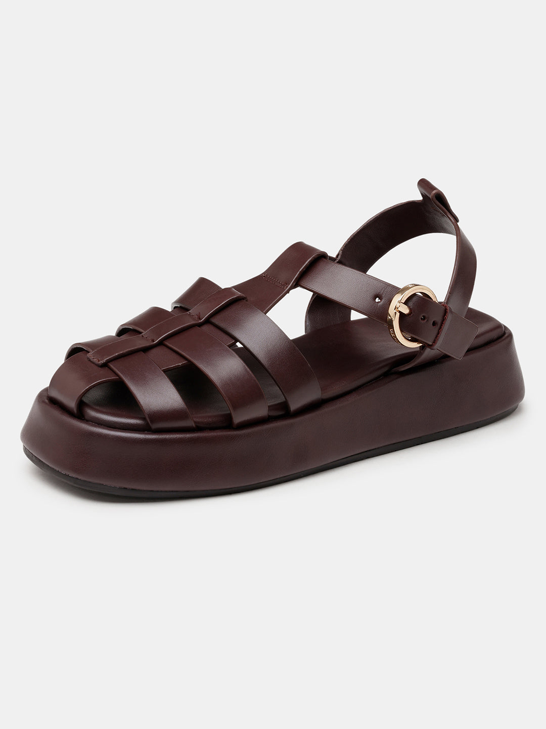 Women Multi Strap Nara Buckle Sandals Dark Brown - U.S. POLO ASSN. | Large