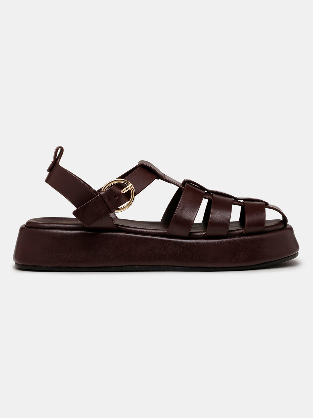 Women Multi Strap Nara Buckle Sandals Dark Brown - U.S. POLO ASSN. | Large