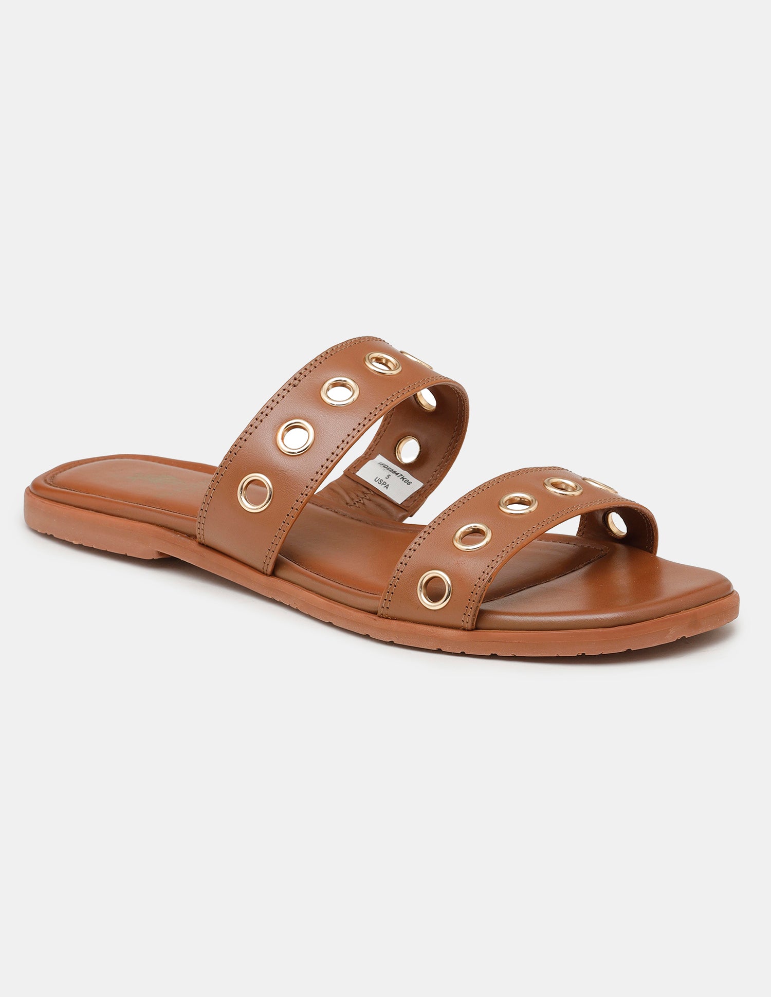 Women Naye Open Toe Eyelet Sandals Tan - U.S. POLO ASSN. | Large