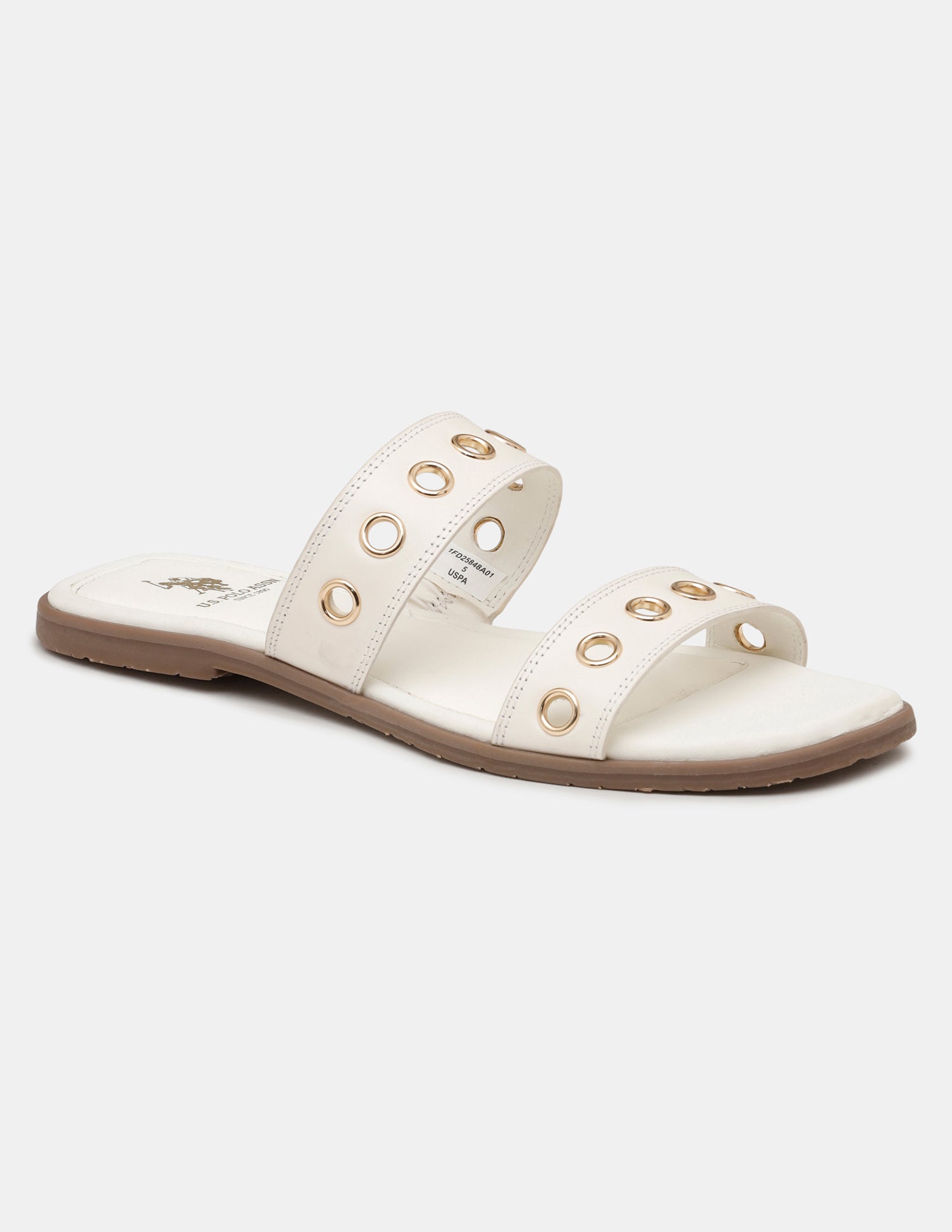 Women Naye Open Toe Eyelet Sandals Off White - U.S. POLO ASSN. | Large