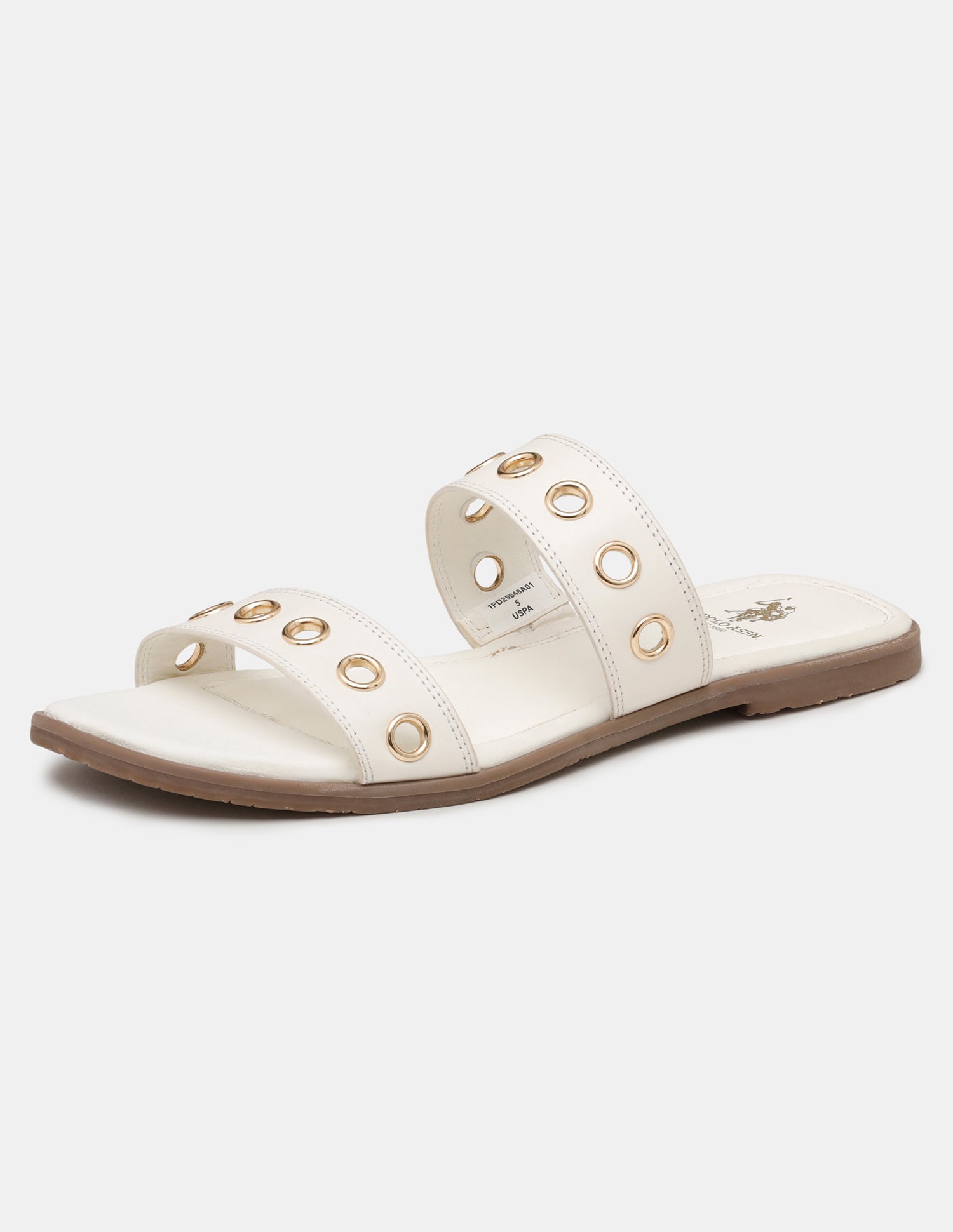 Women Naye Open Toe Eyelet Sandals Off White - U.S. POLO ASSN. | Large