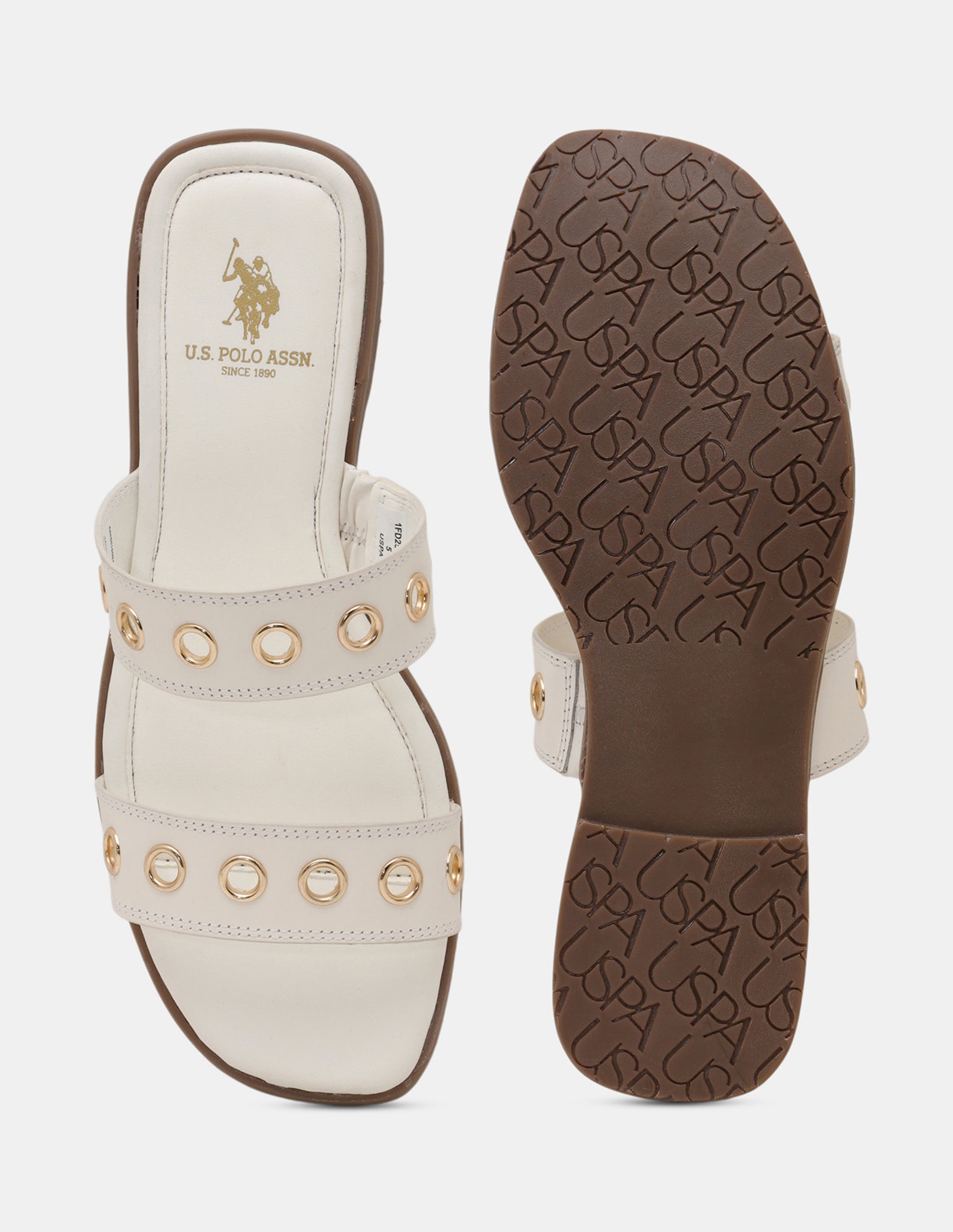 Women Naye Open Toe Eyelet Sandals Off White - U.S. POLO ASSN. | Large