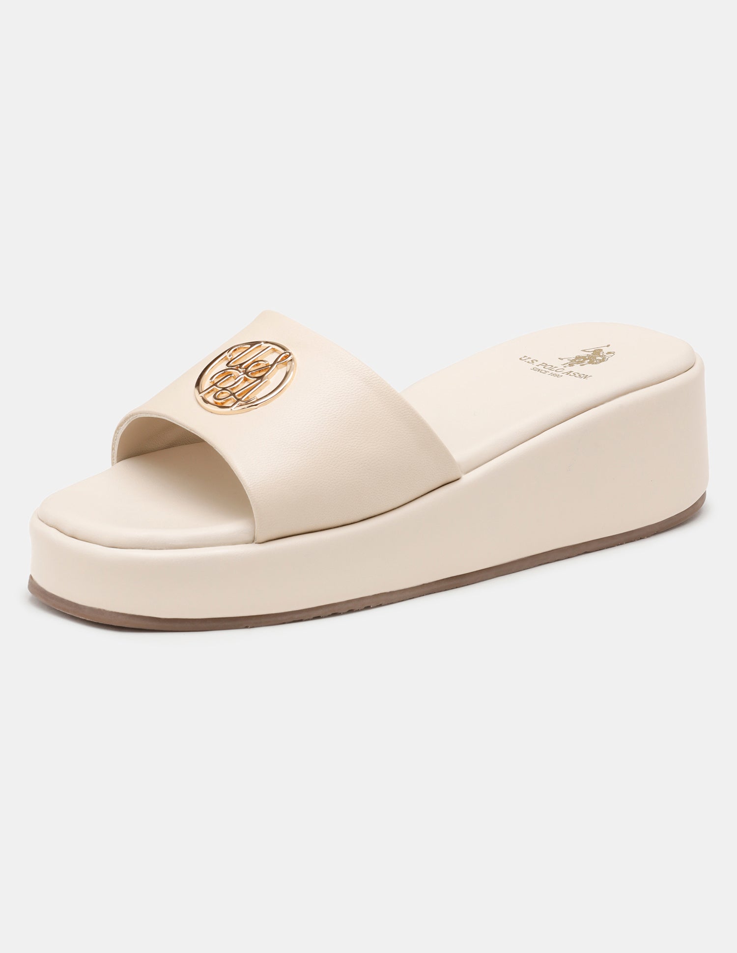 Women Broad Strap Nuri Platform Heels Beige - U.S. POLO ASSN. | Large