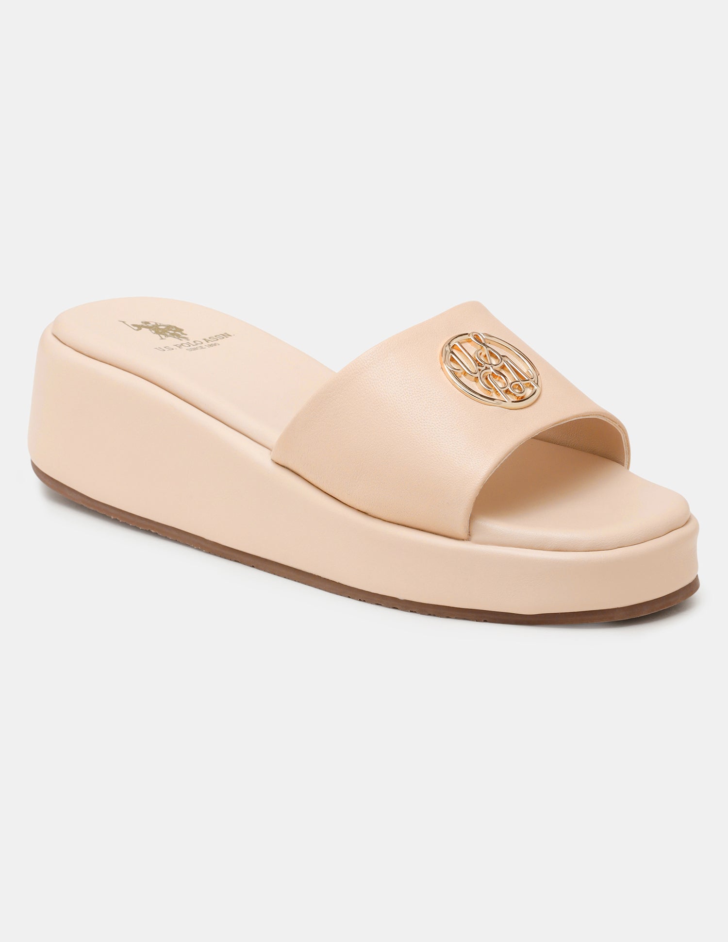 Women Broad Strap Nuri Platform Heels Nude - U.S. POLO ASSN. | Large