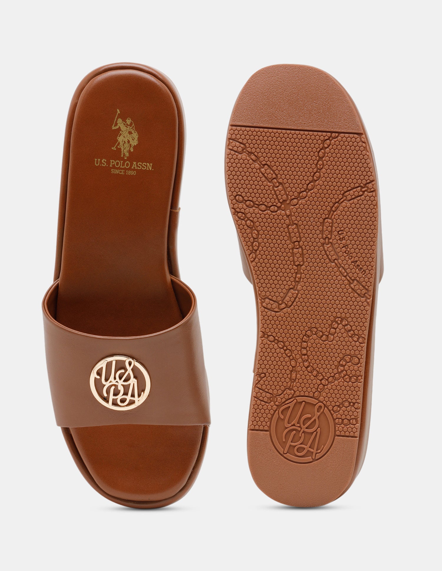 Women Broad Strap Nuri Platform Heels Tan - U.S. POLO ASSN. | Large