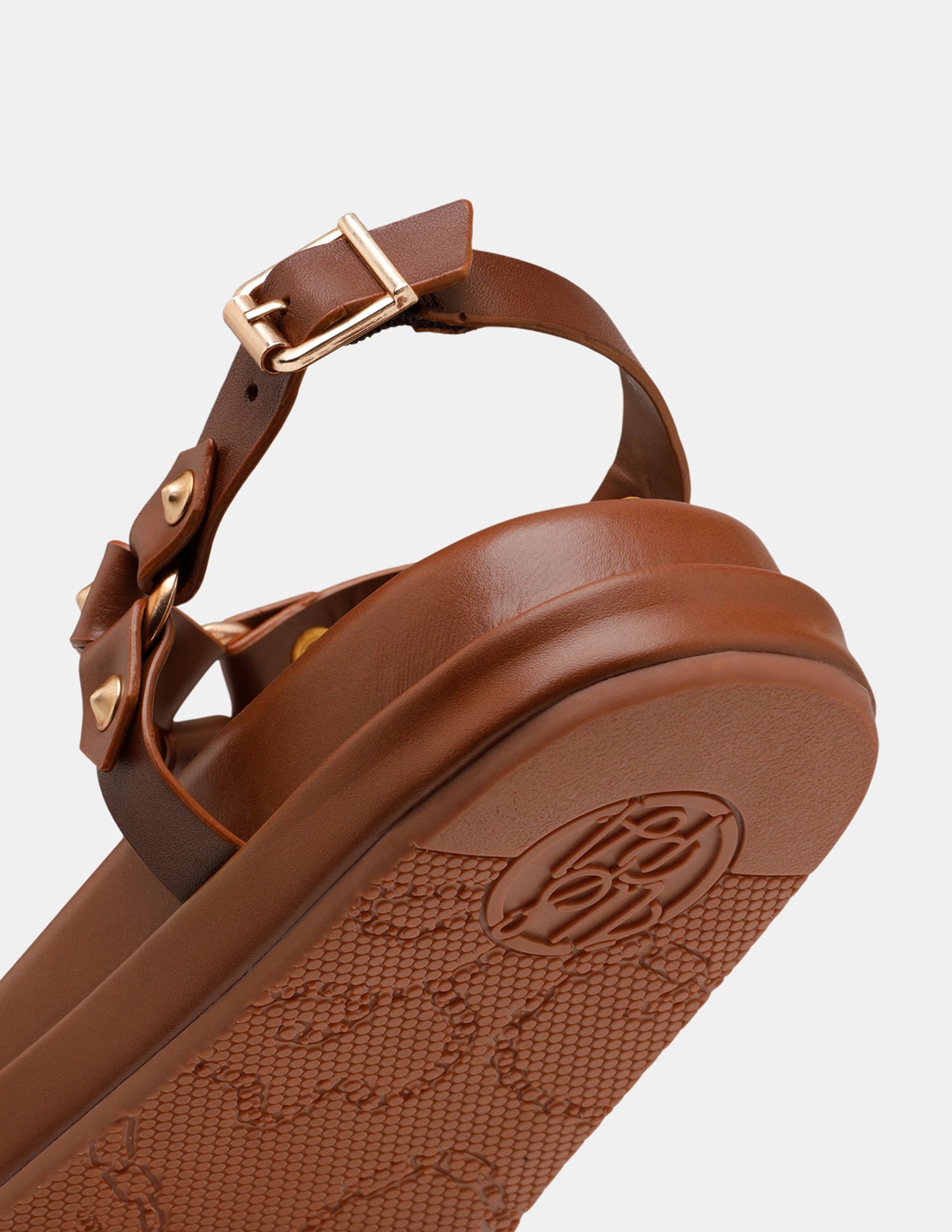 Women Soomin Studded Ankle Strap Sandals Tan - U.S. POLO ASSN. | Large