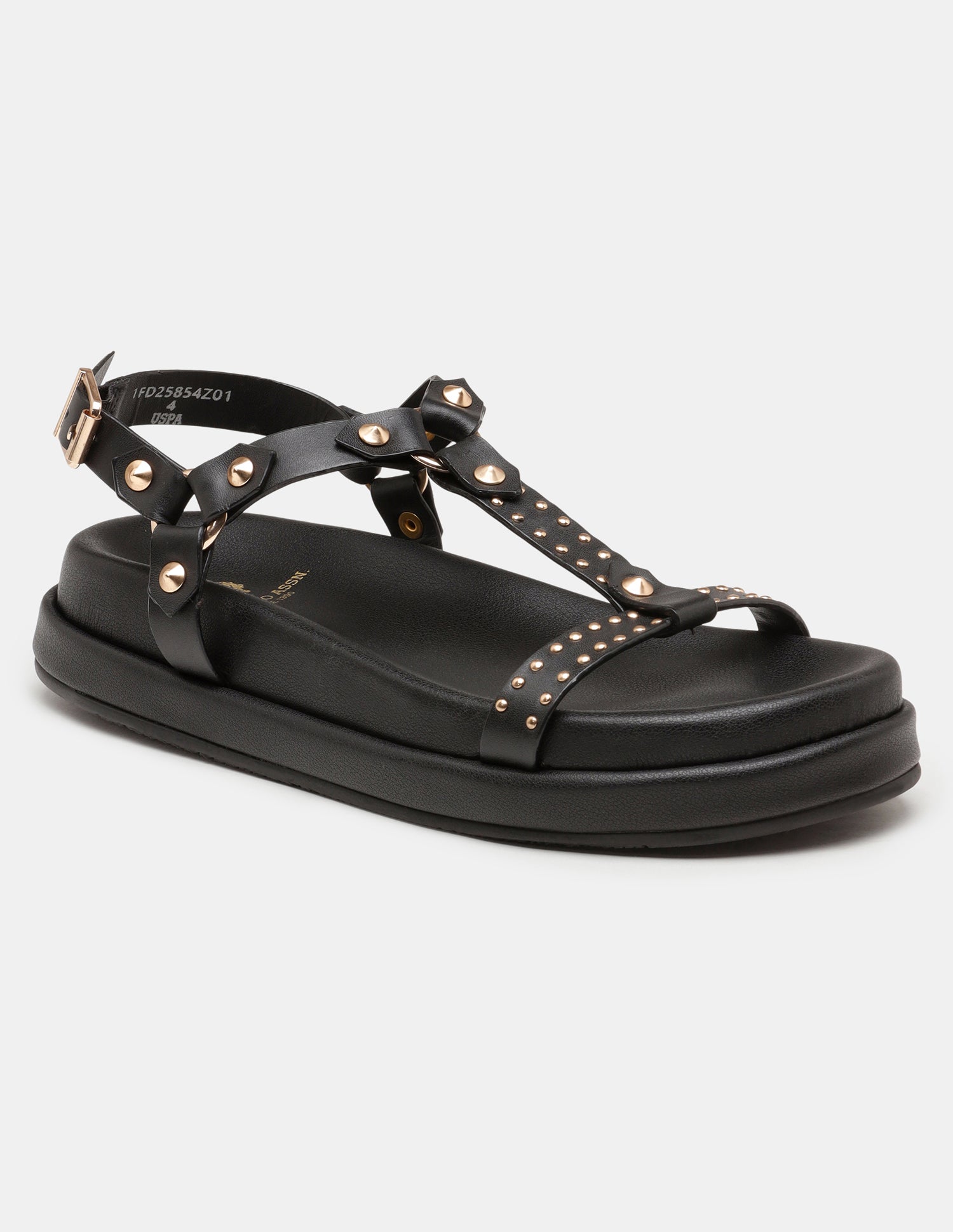 Women Soomin Studded Ankle Strap Sandals Black - U.S. POLO ASSN. | Large