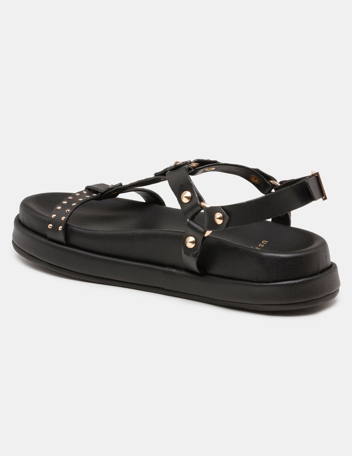 Women Soomin Studded Ankle Strap Sandals Black - U.S. POLO ASSN. | Large