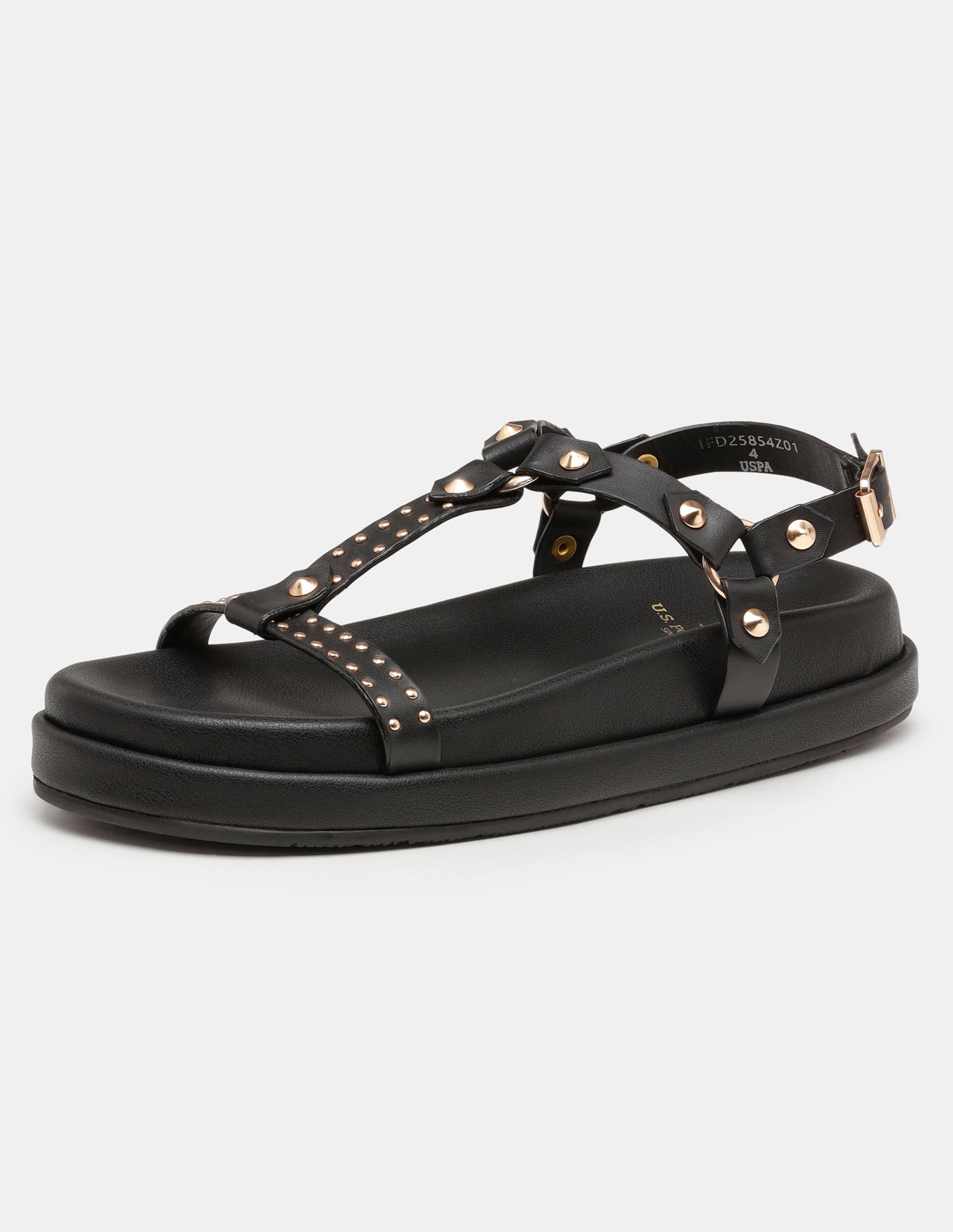 Women Soomin Studded Ankle Strap Sandals Black - U.S. POLO ASSN. | Large