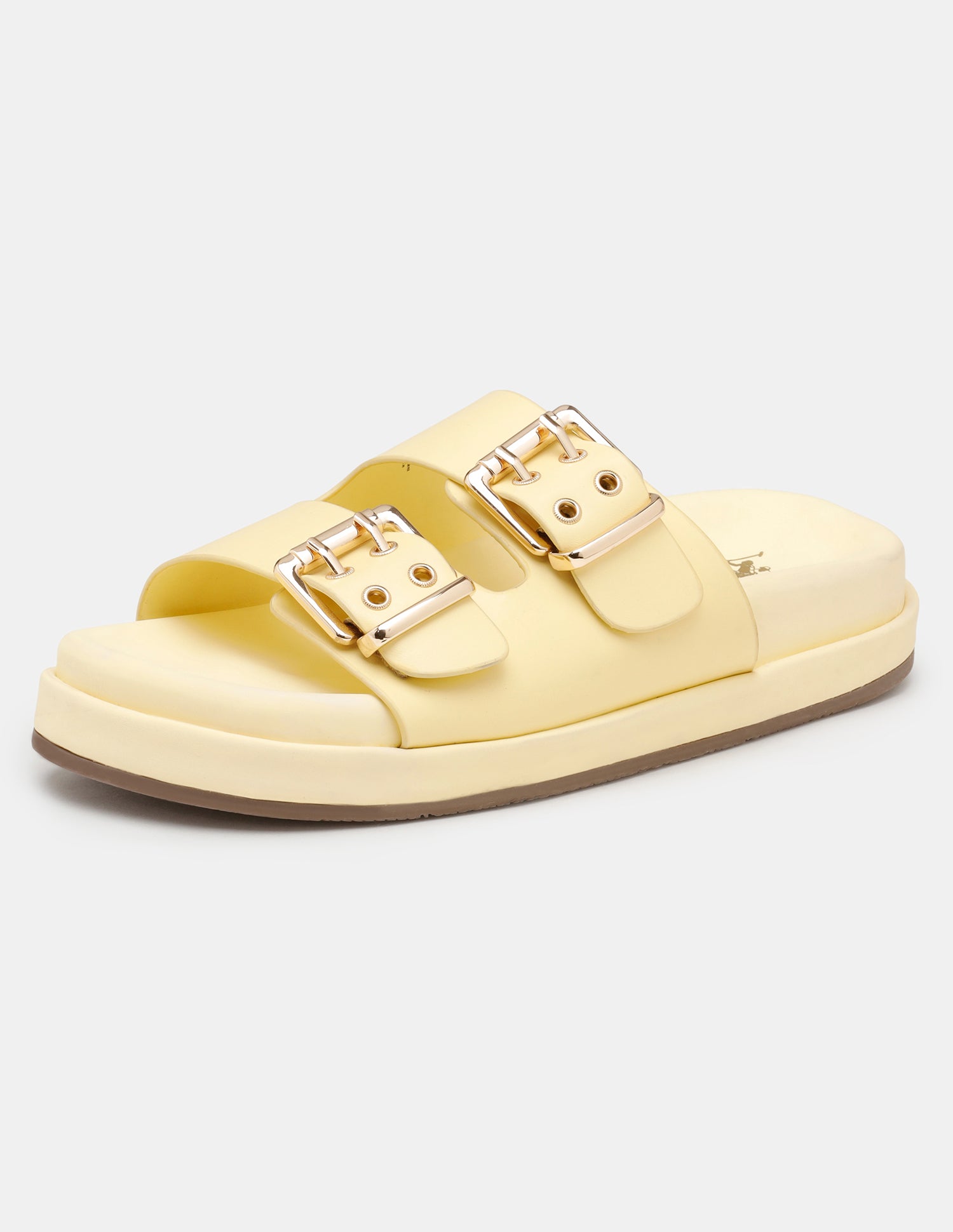 Women Yoomi Open Toe Buckle Sandals Light Yellow - U.S. POLO ASSN. | Large