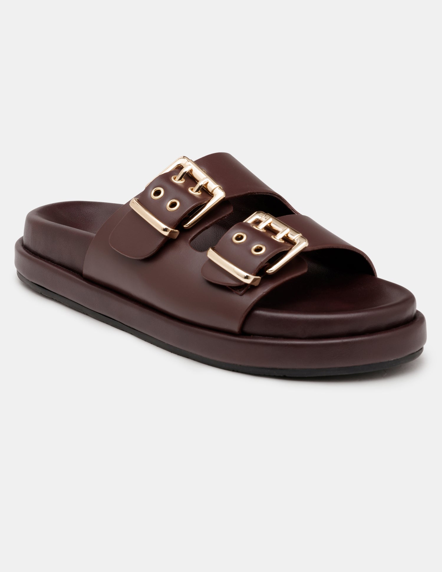 Women Yoomi Open Toe Buckle Sandals Dark Brown - U.S. POLO ASSN. | Large
