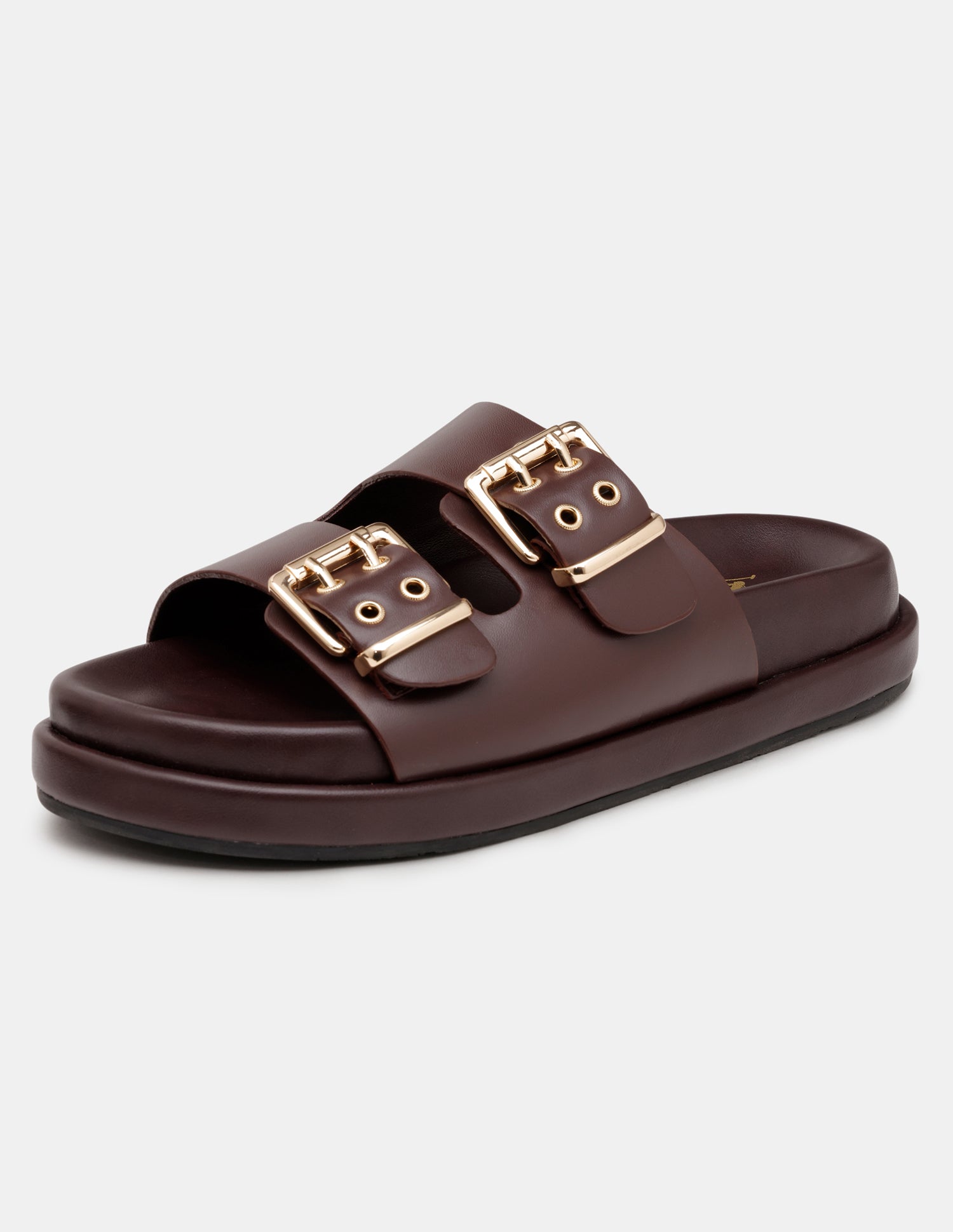 Women Yoomi Open Toe Buckle Sandals Dark Brown - U.S. POLO ASSN. | Large