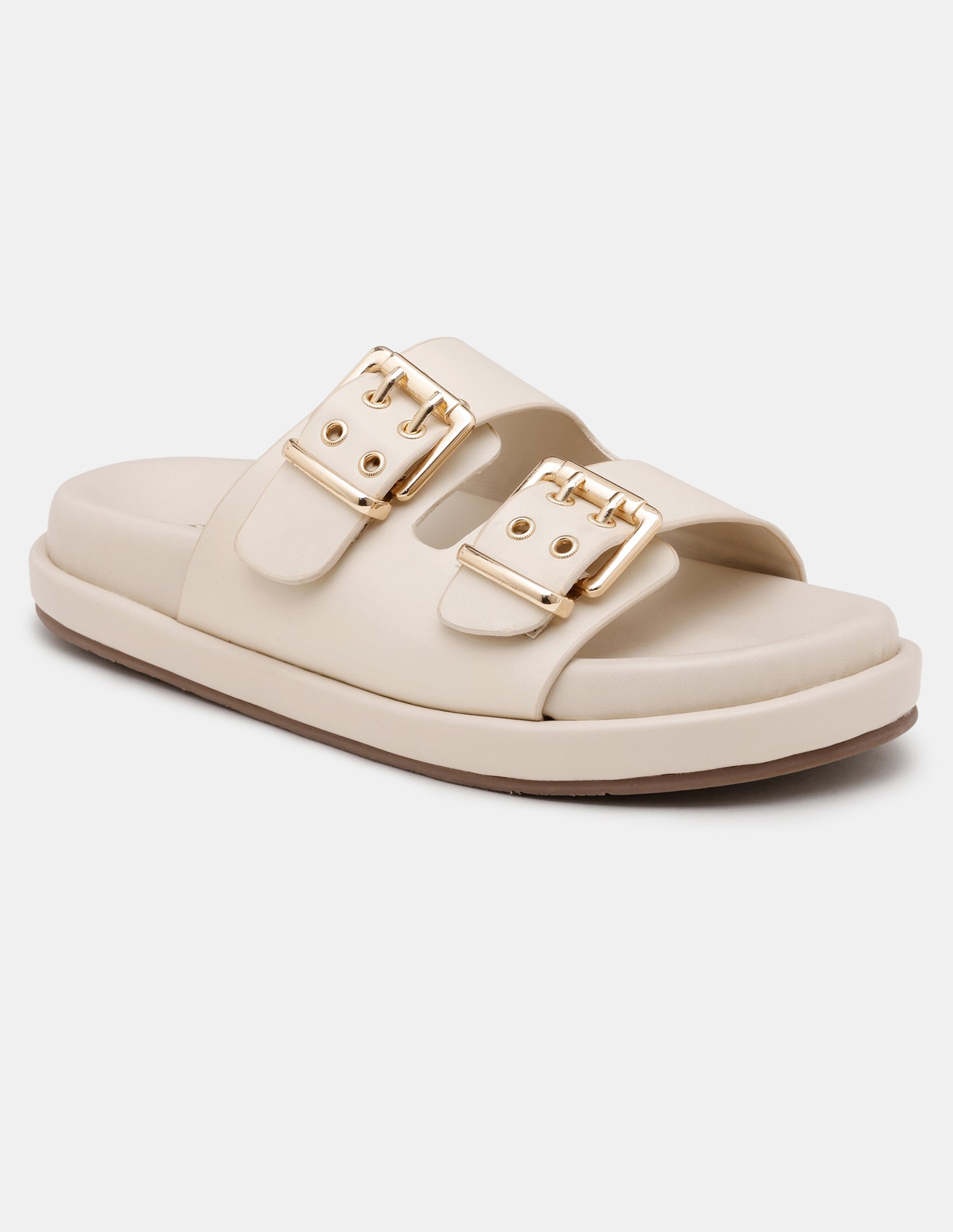 Women Yoomi Open Toe Buckle Sandals Beige - U.S. POLO ASSN. | Large