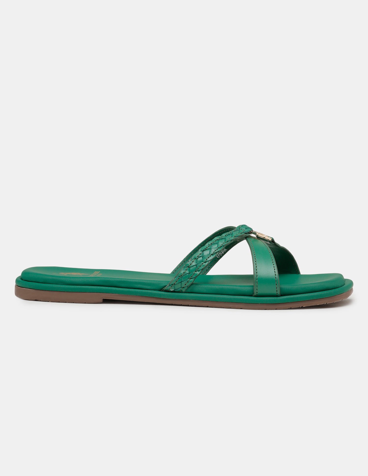 Women Braided Cross Strap Yuna Sandals Dark Green - U.S. POLO ASSN. | Large