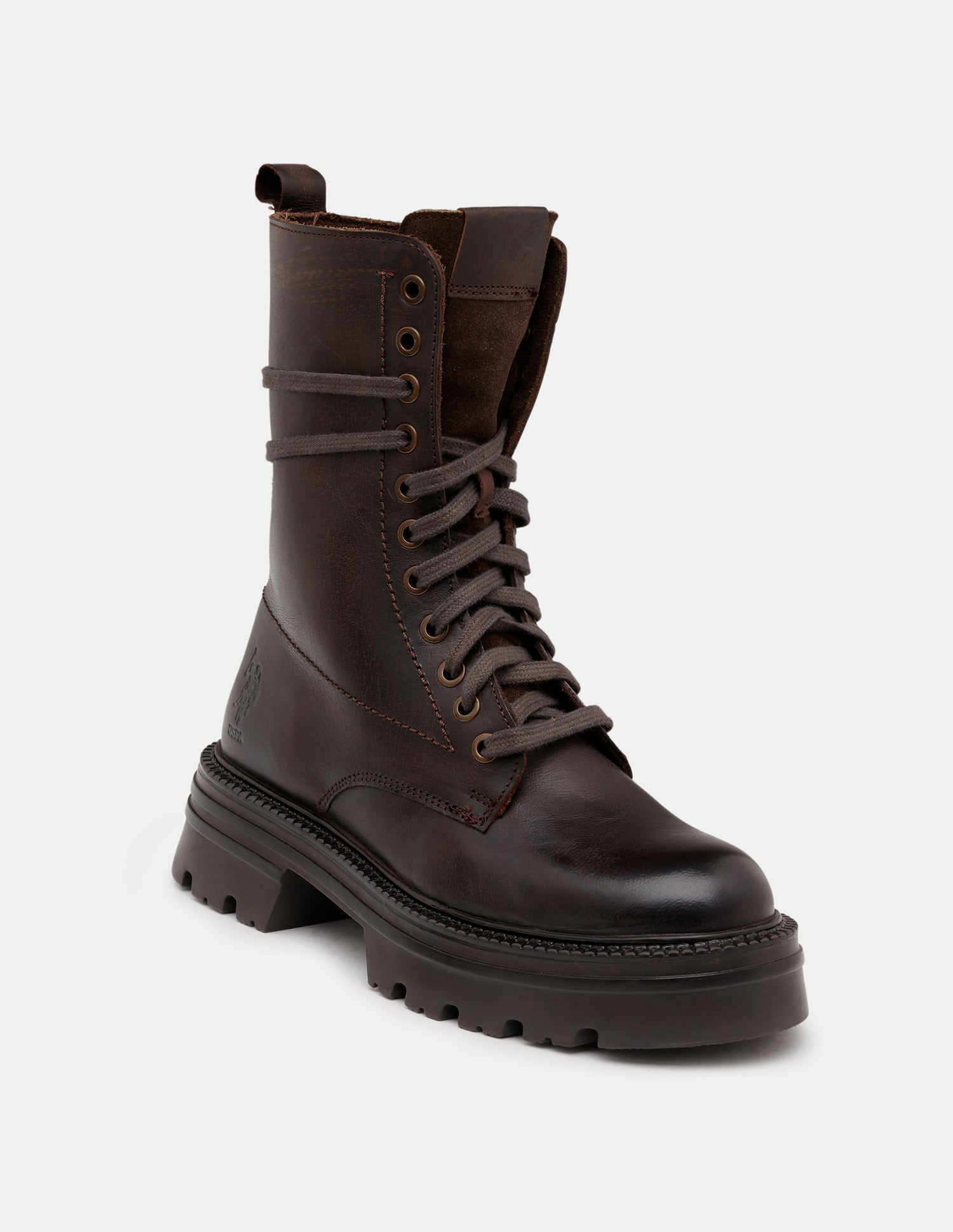 Women Virelle Leather Lace Ups Boots Brown - U.S. POLO ASSN. | Large