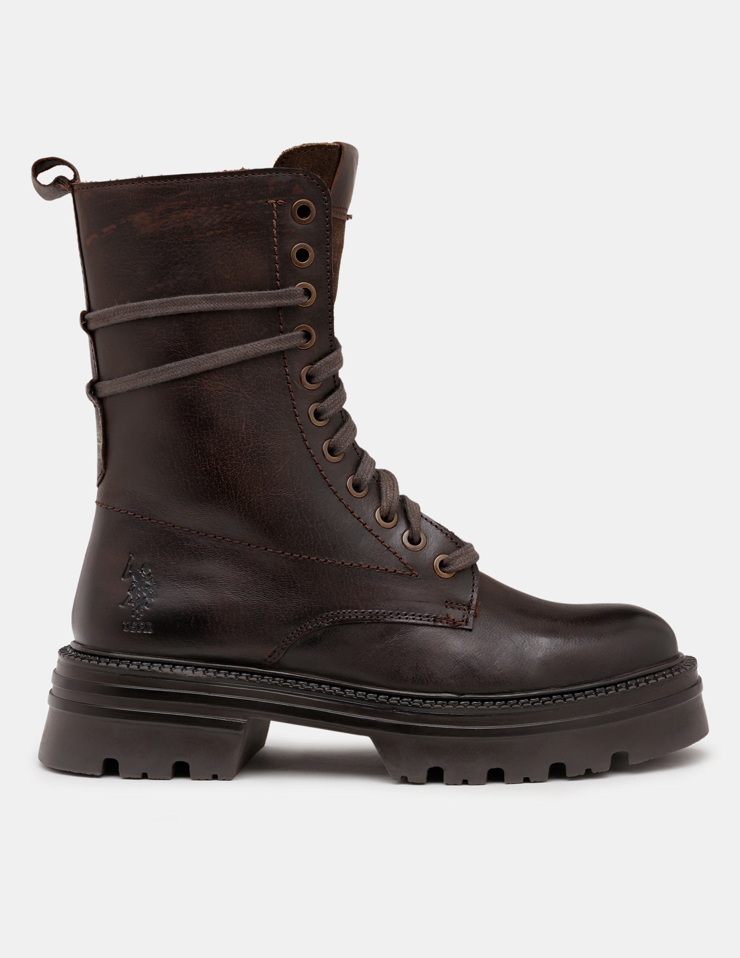 Women Virelle Leather Lace Ups Boots Brown - U.S. POLO ASSN. | Large