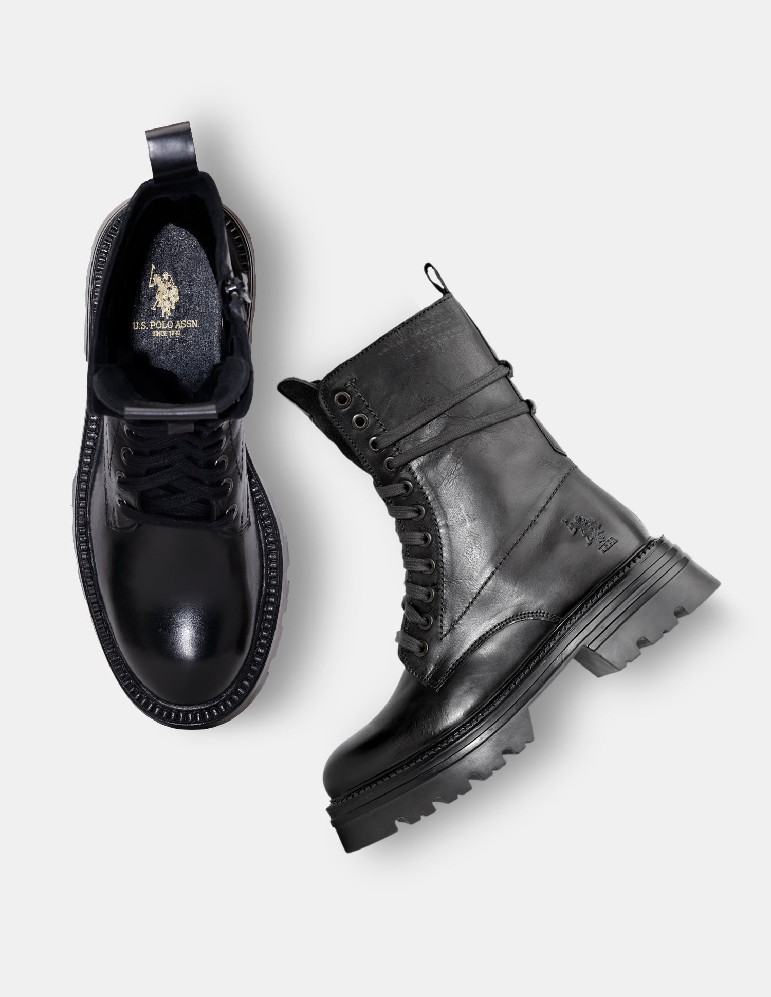 Women Virelle Leather Lace Ups Boots