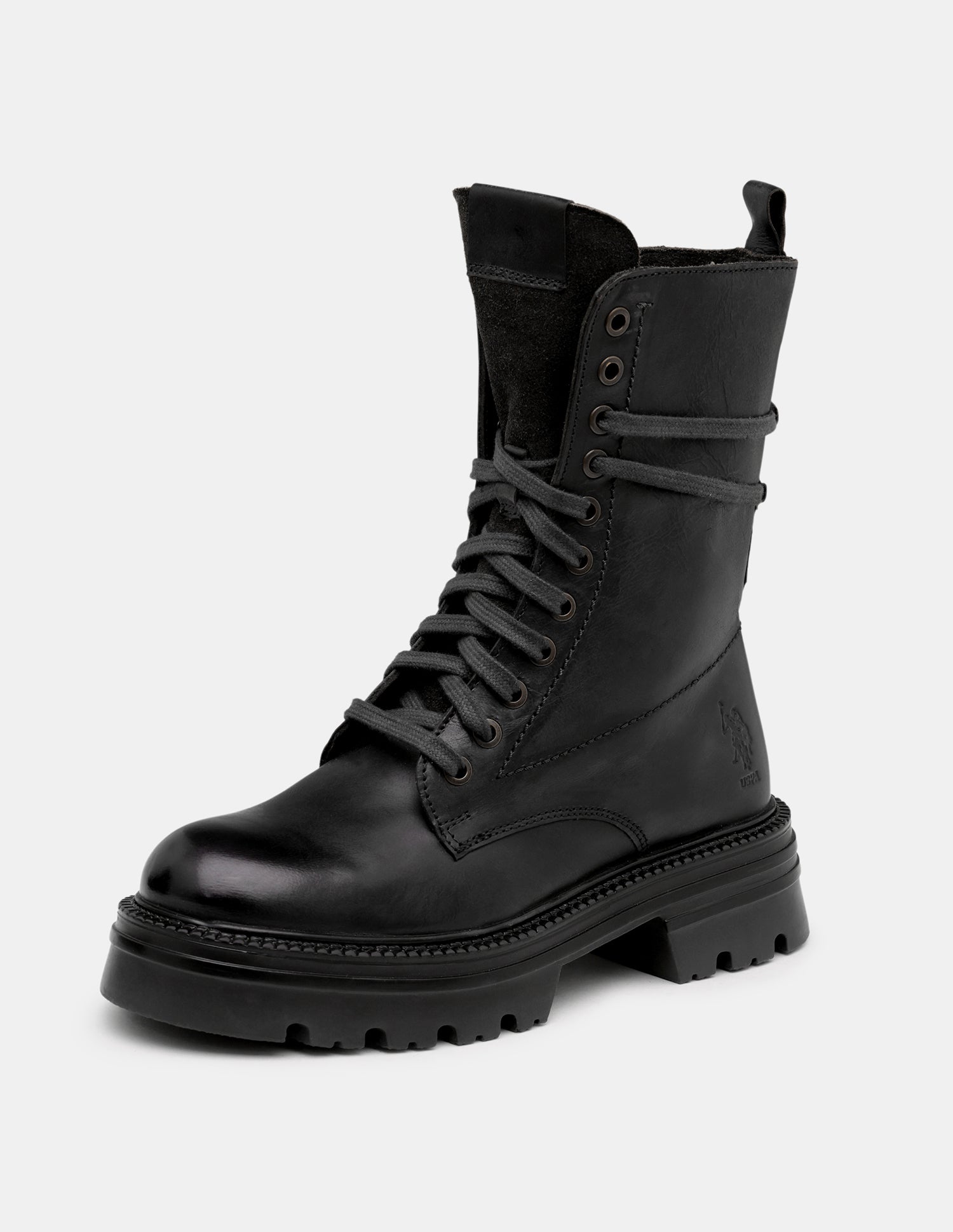 Women Virelle Leather Lace Ups Boots Black - U.S. POLO ASSN. | Large
