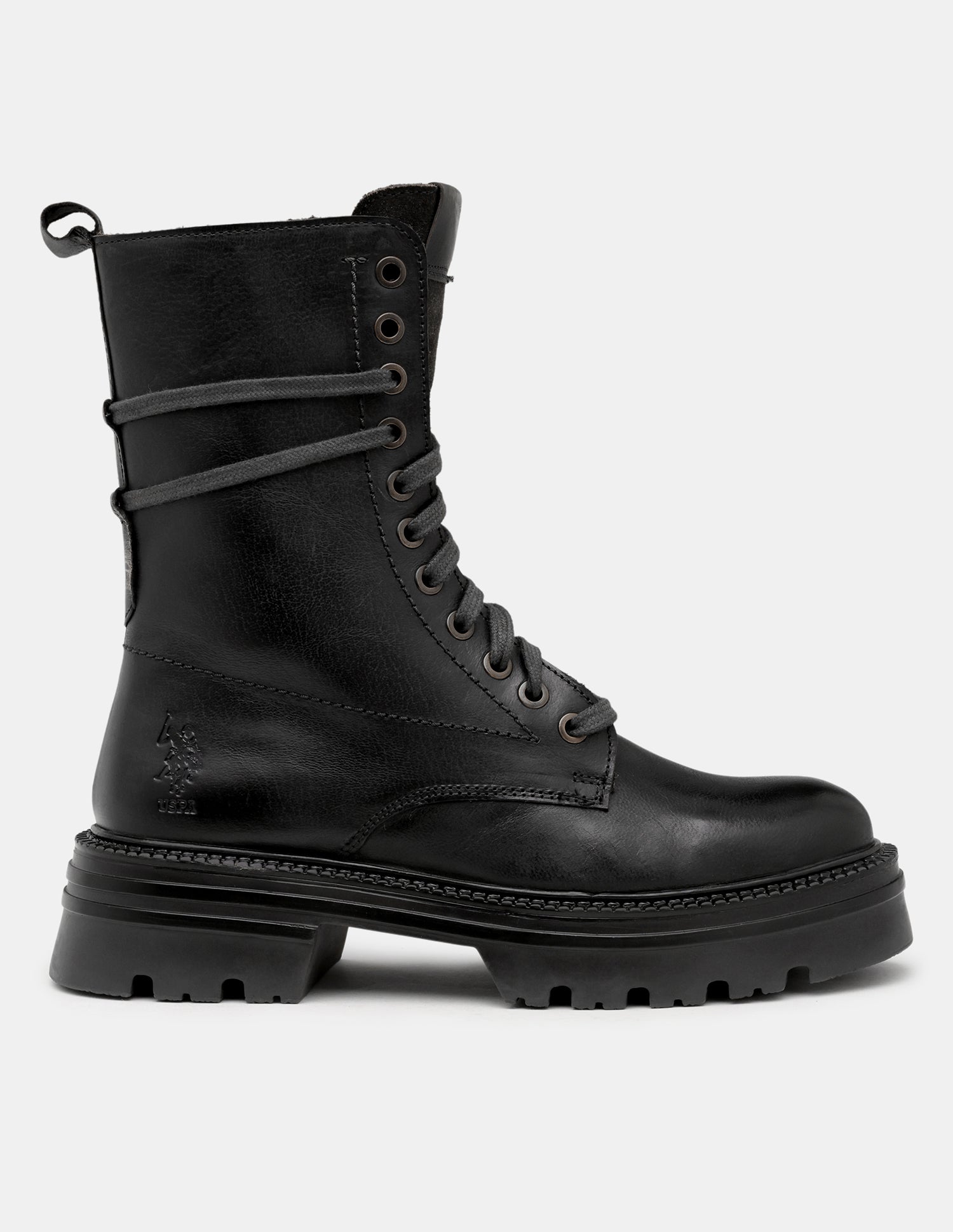 Women Virelle Leather Lace Ups Boots Black - U.S. POLO ASSN. | Large