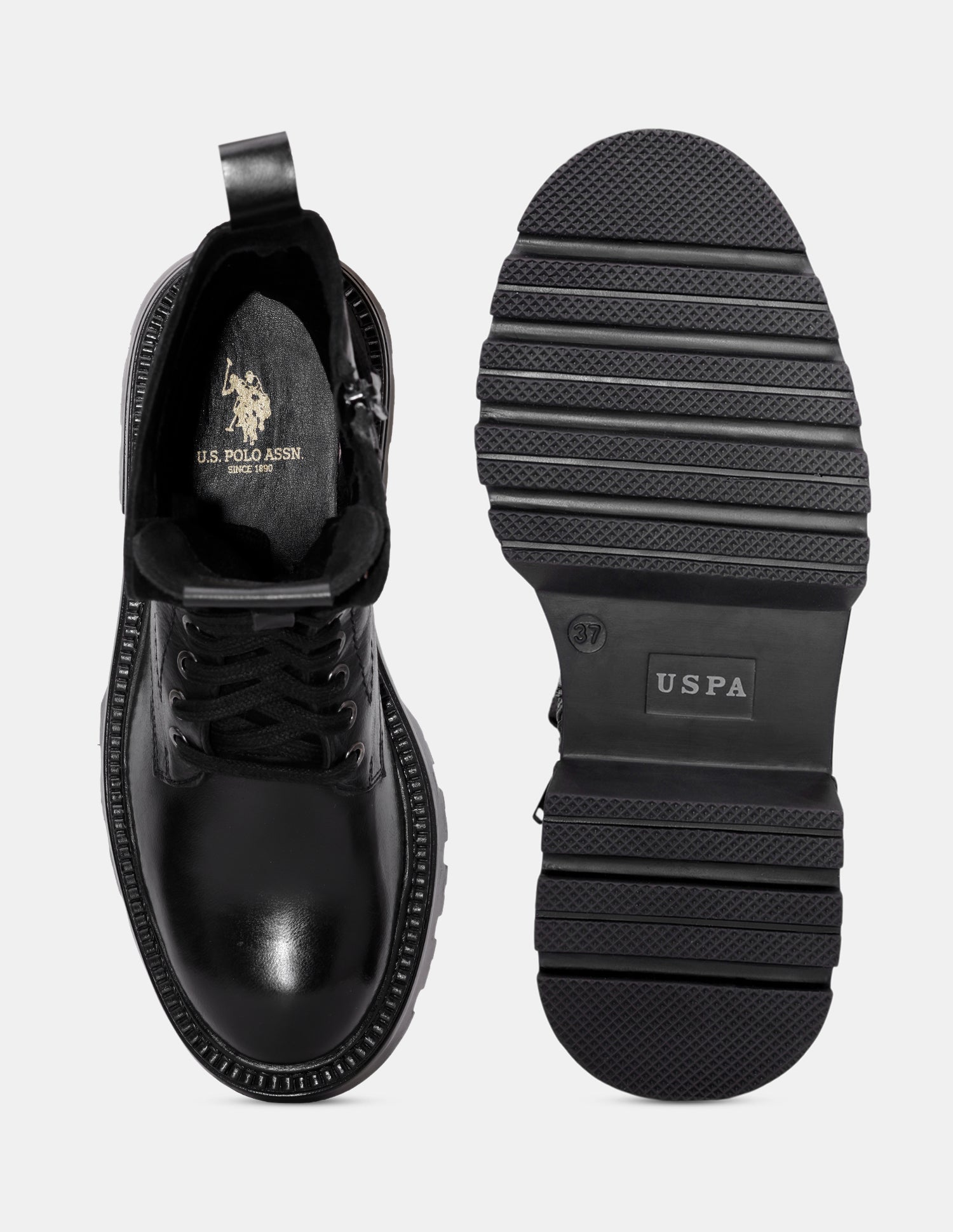 Women Virelle Leather Lace Ups Boots Black - U.S. POLO ASSN. | Large