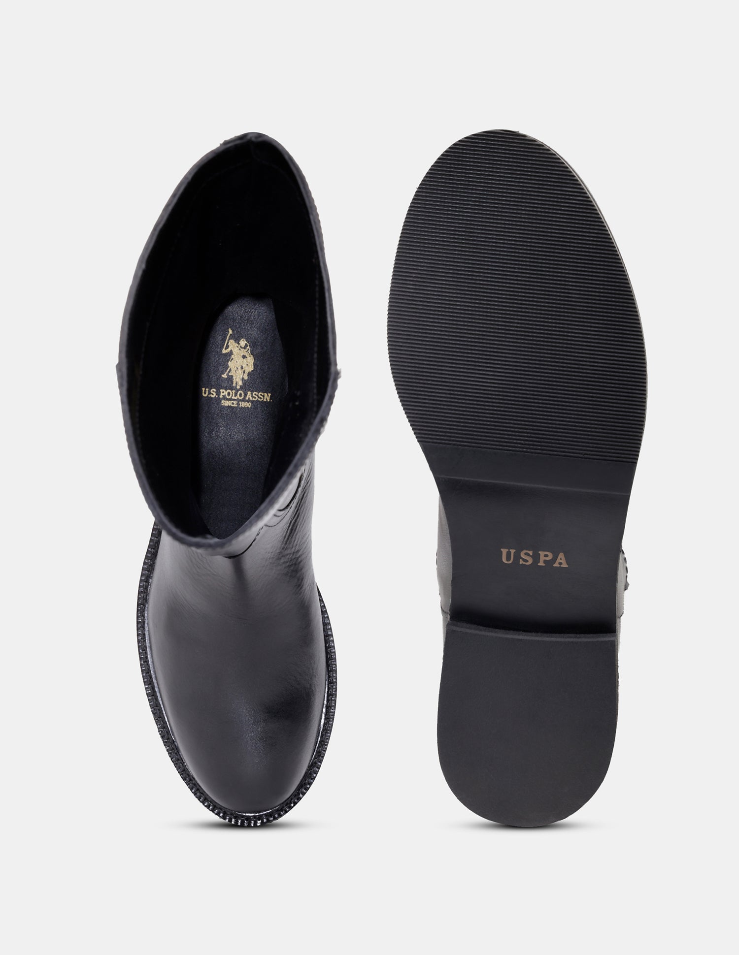 Women Zentha Round Toe Long Boots Black - U.S. POLO ASSN. | Large