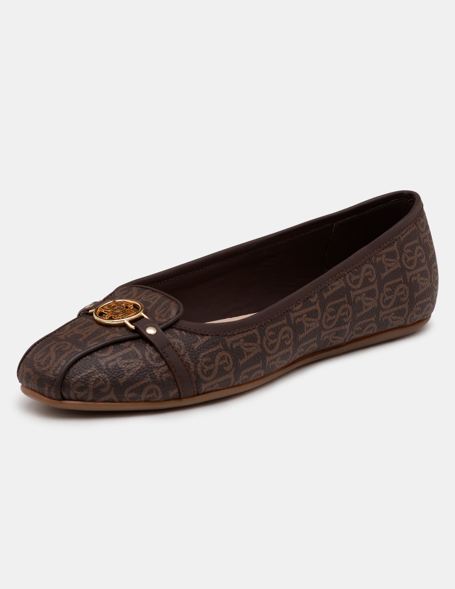 Women Alina 3.0 Monogram Printed Belly Shoes Brown - U.S. POLO ASSN. | Large