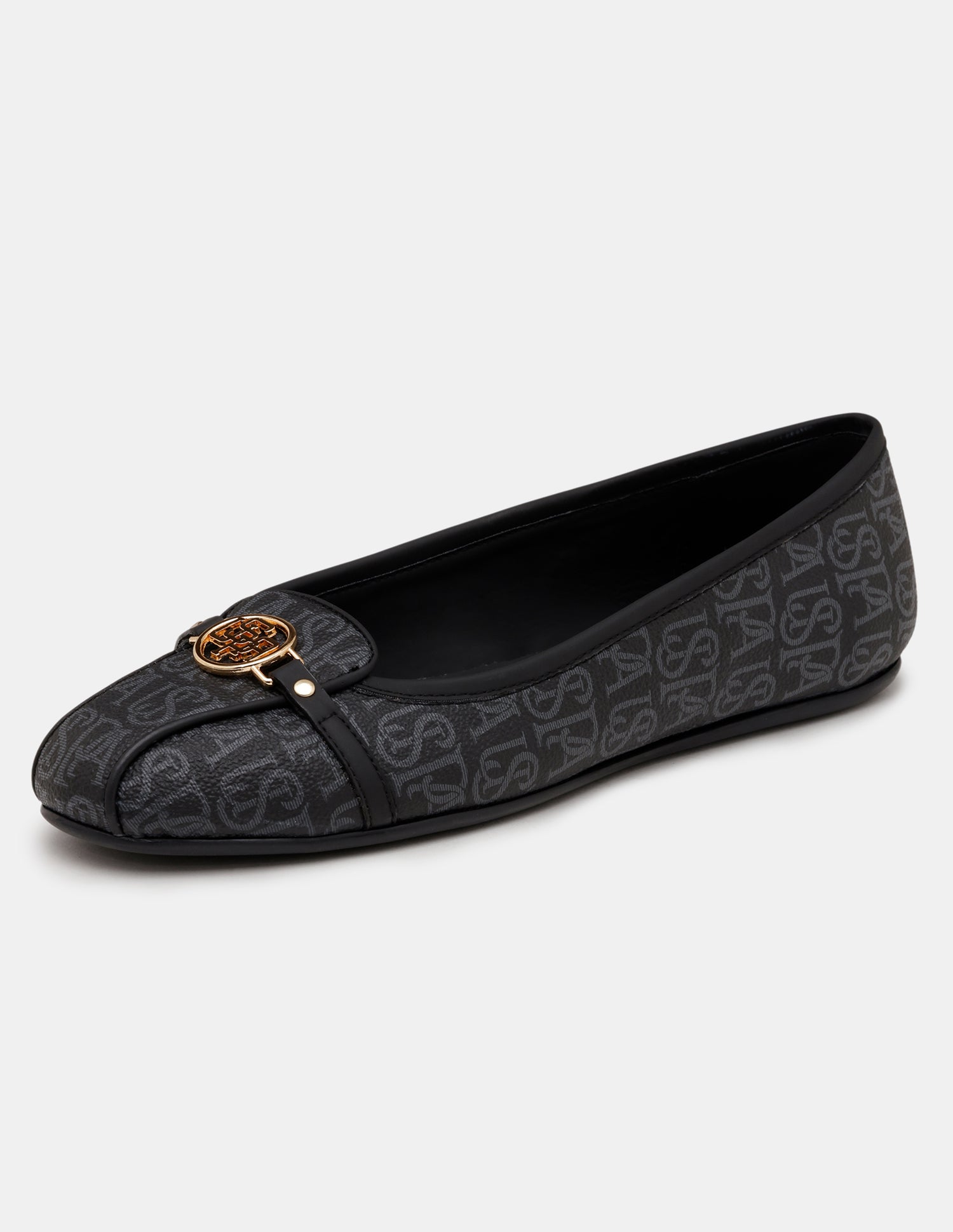 Women Alina 3.0 Monogram Printed Belly Shoes Black - U.S. POLO ASSN. | Large