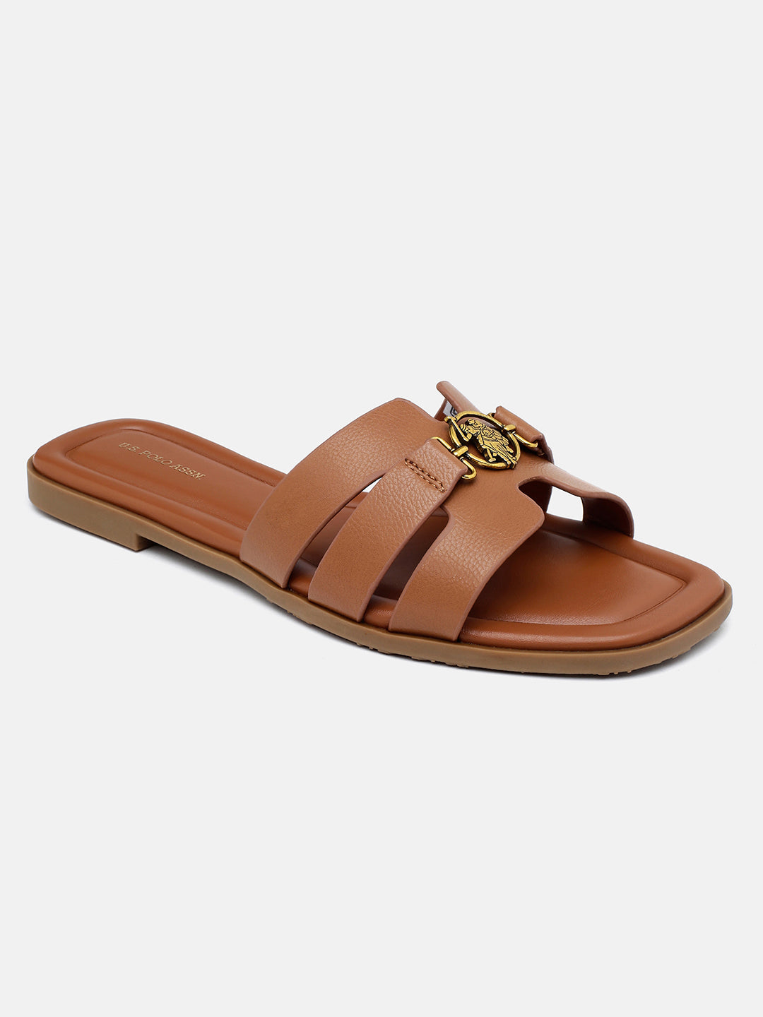 Saphira Gold Hardware Sandals Tan - U.S. Polo Assn. India | Large