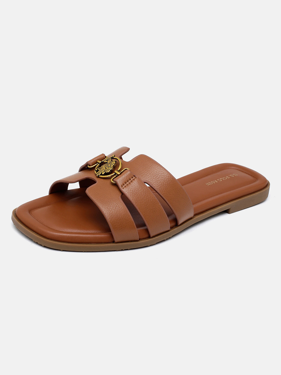 Saphira Gold Hardware Sandals Tan - U.S. Polo Assn. India | Large