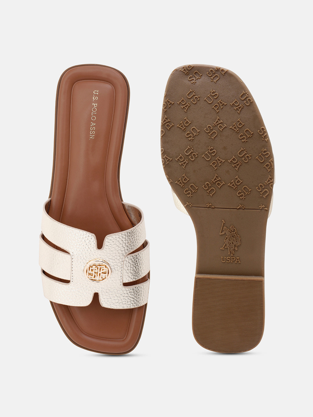 Textured Lucien Sandals Gold - U.S. Polo Assn. India | Large