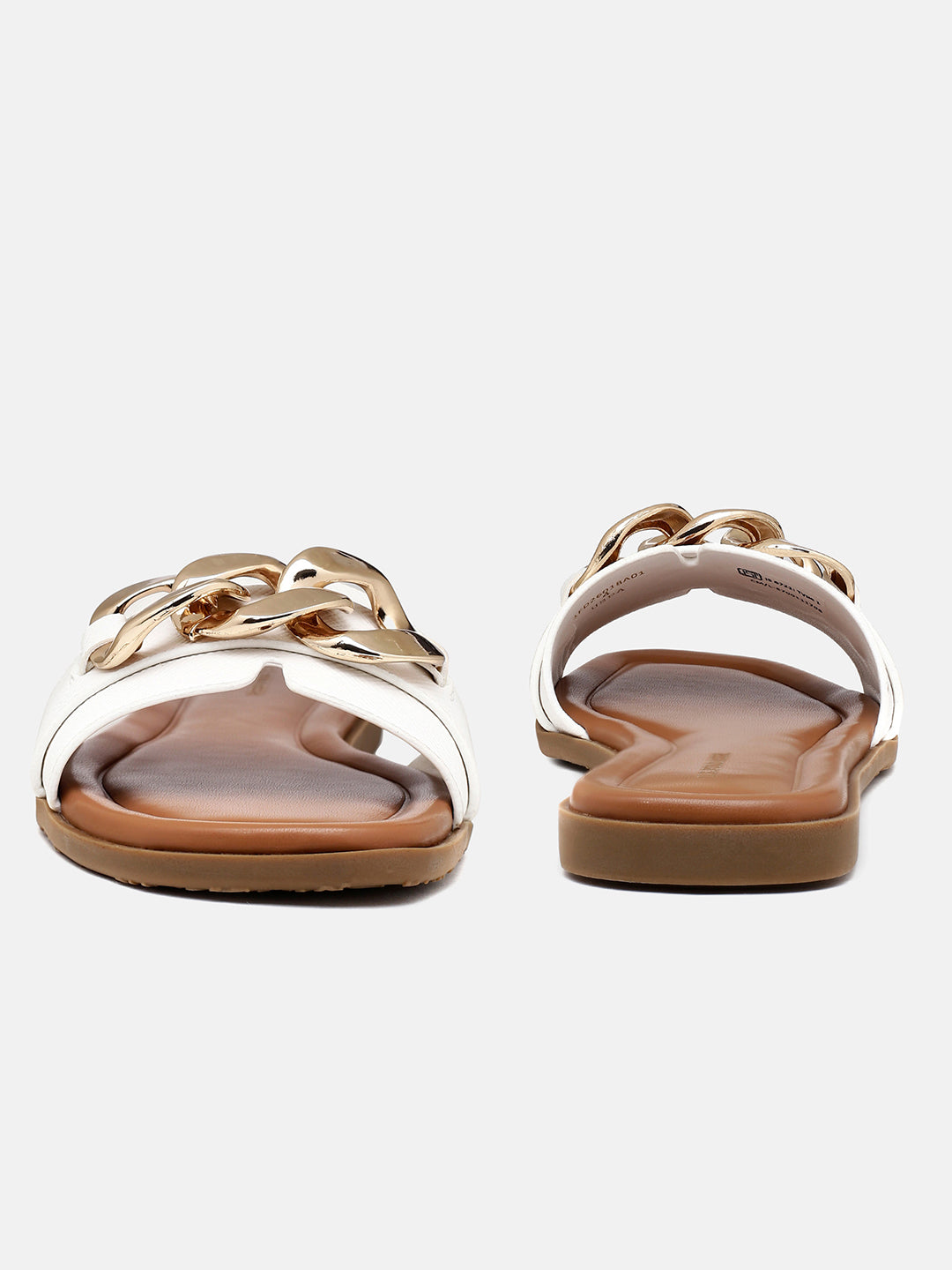 Brevan Open Toe Gold Hardware Sandals Off White - U.S. Polo Assn. India | Large