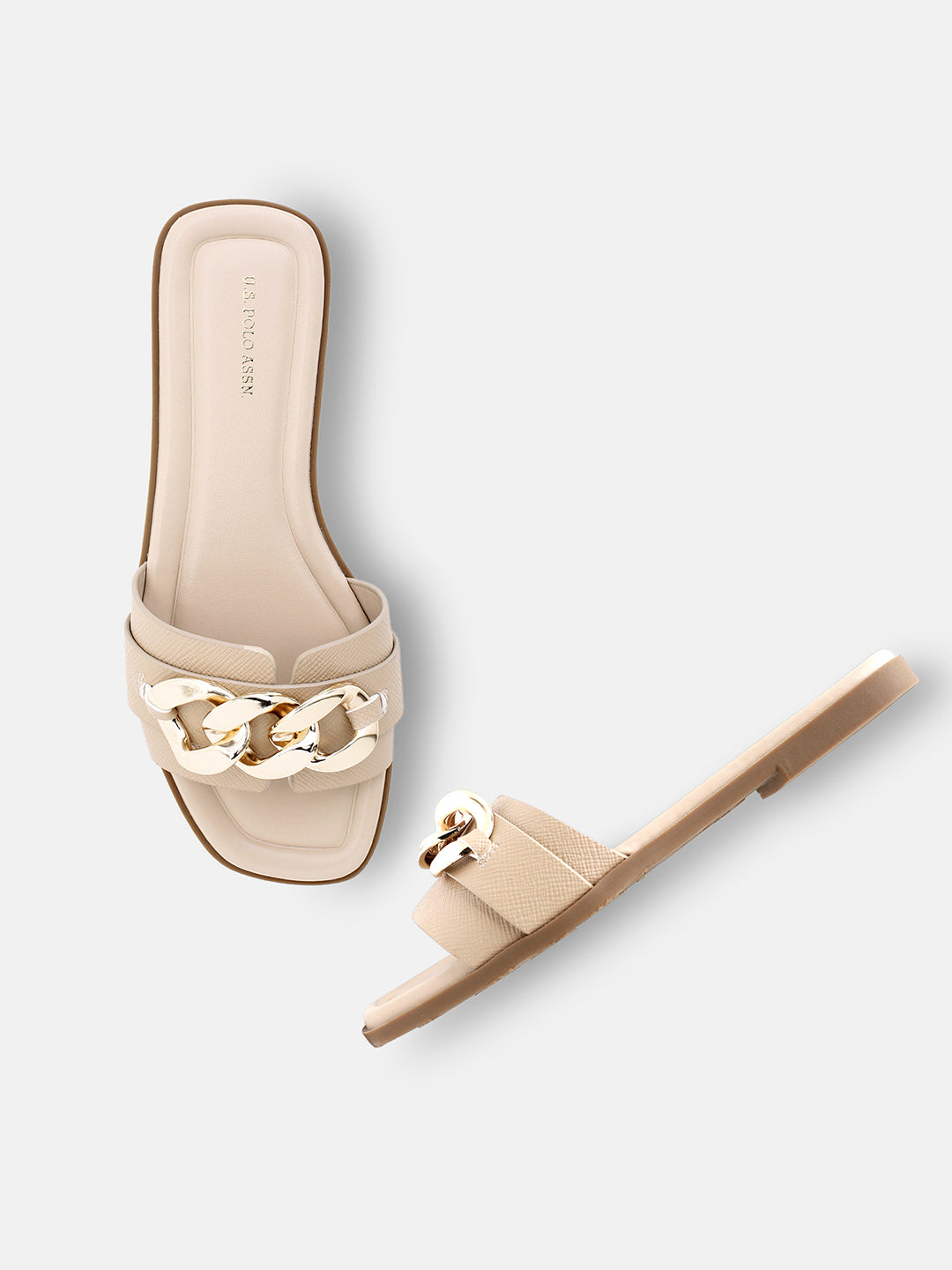 Brevan Open Toe Gold Hardware Sandals