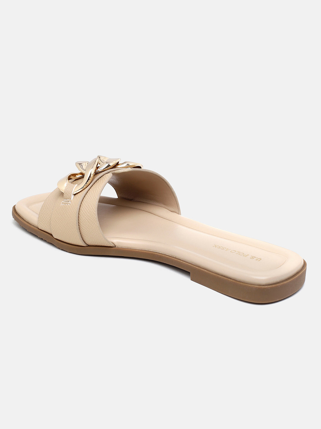 Brevan Open Toe Gold Hardware Sandals Nude - U.S. Polo Assn. India | Large