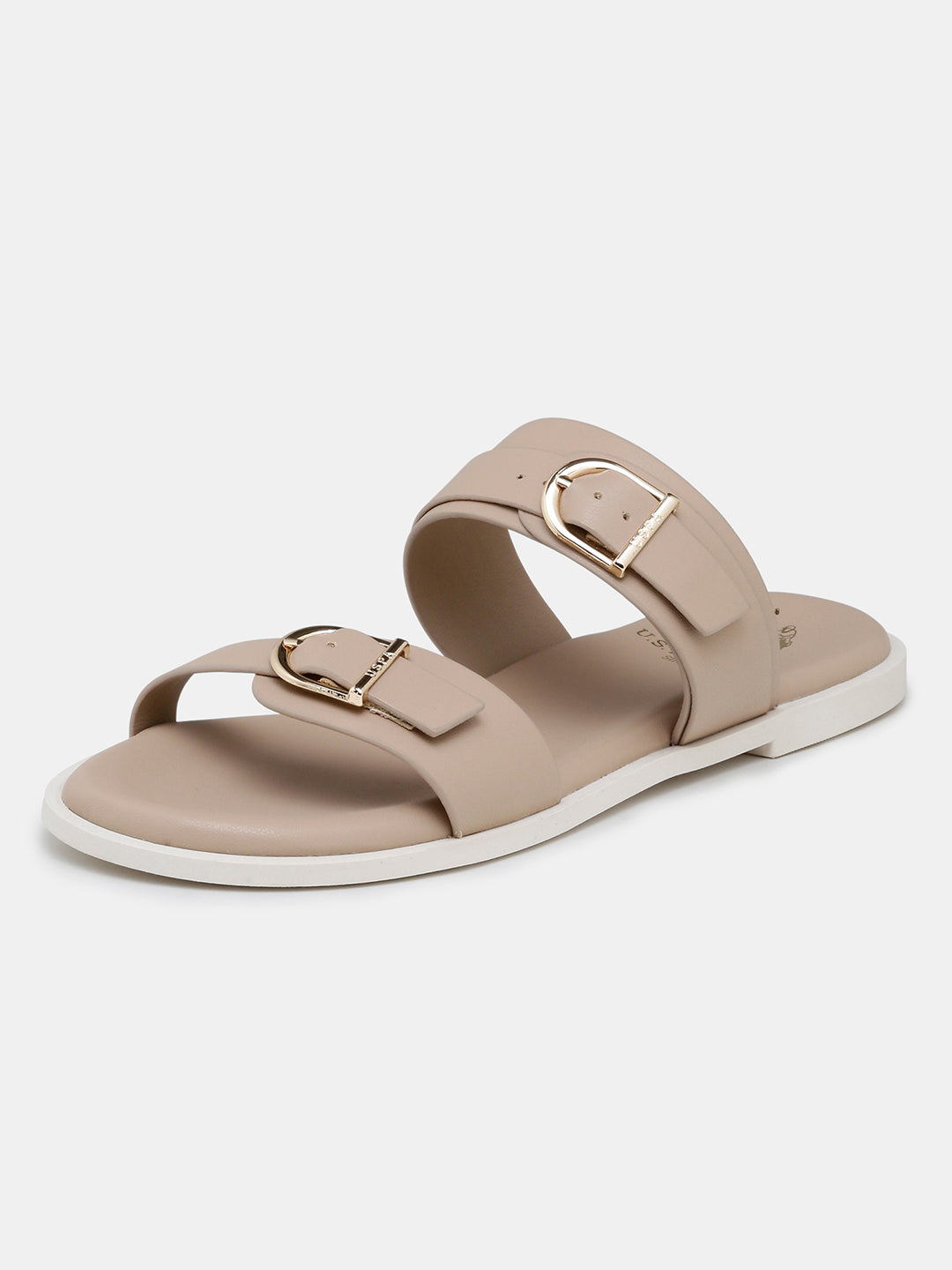 Women Jores Open Toe Buckle Sandals Nude - U.S. Polo Assn. India | Large