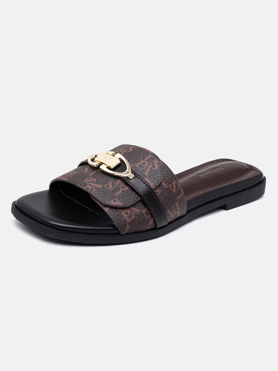 Monogram Leandre Sandals Black - U.S. Polo Assn. India | Large
