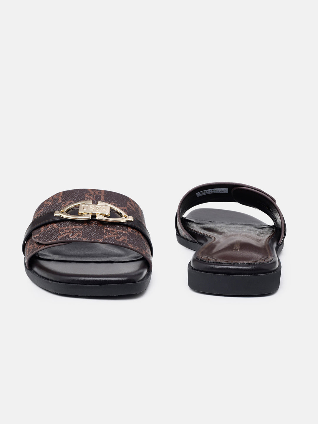 Monogram Leandre Sandals Black - U.S. Polo Assn. India | Large